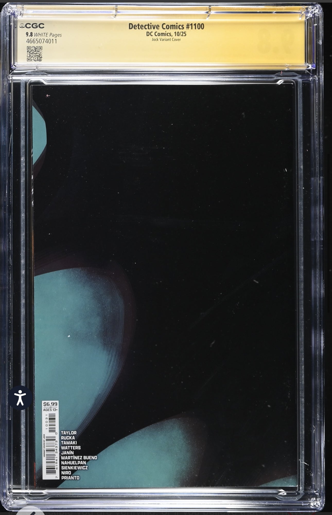 Detective Comics #1100 CGC SS 9.8 Signed By Jock & Bill Sienkiewicz (Jock Variant, DC 2025)