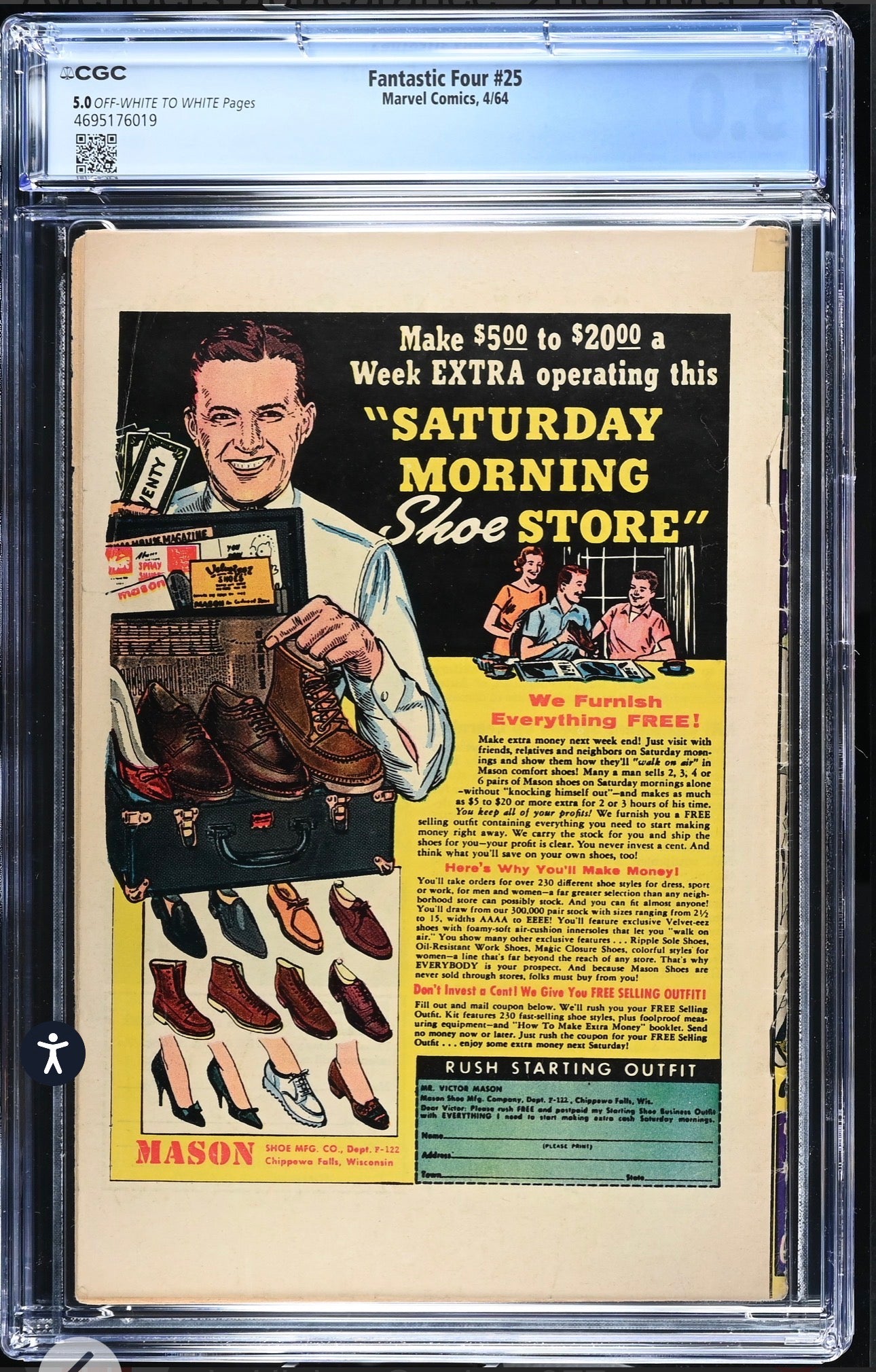 Fantastic Four #25 CGC 5.0 (Marvel, 1964) Classic Hulk Vs The Thing