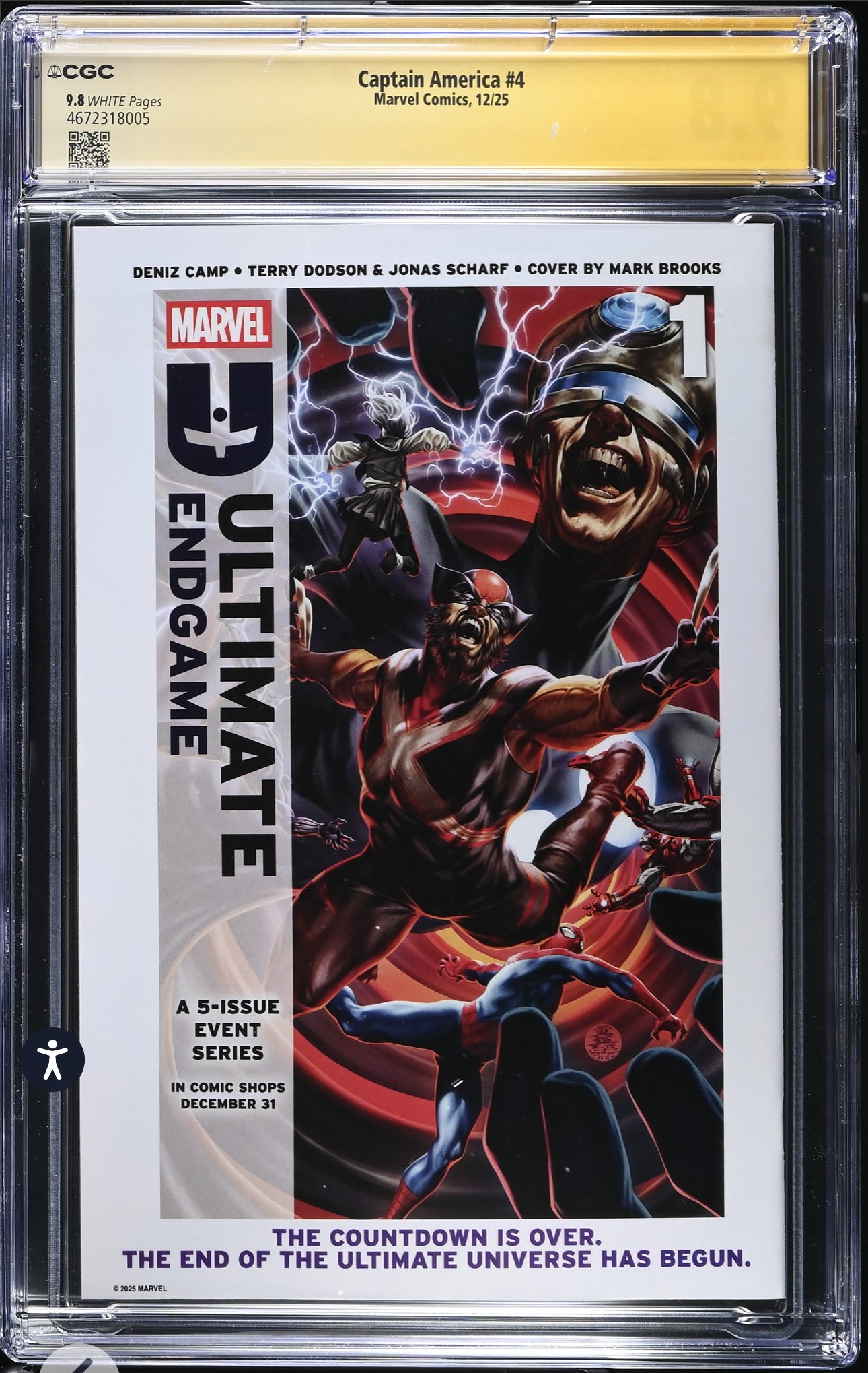Captain America #4 CGC SS 9.8 Signed By Ben Harvey (Marvel, 2025)
