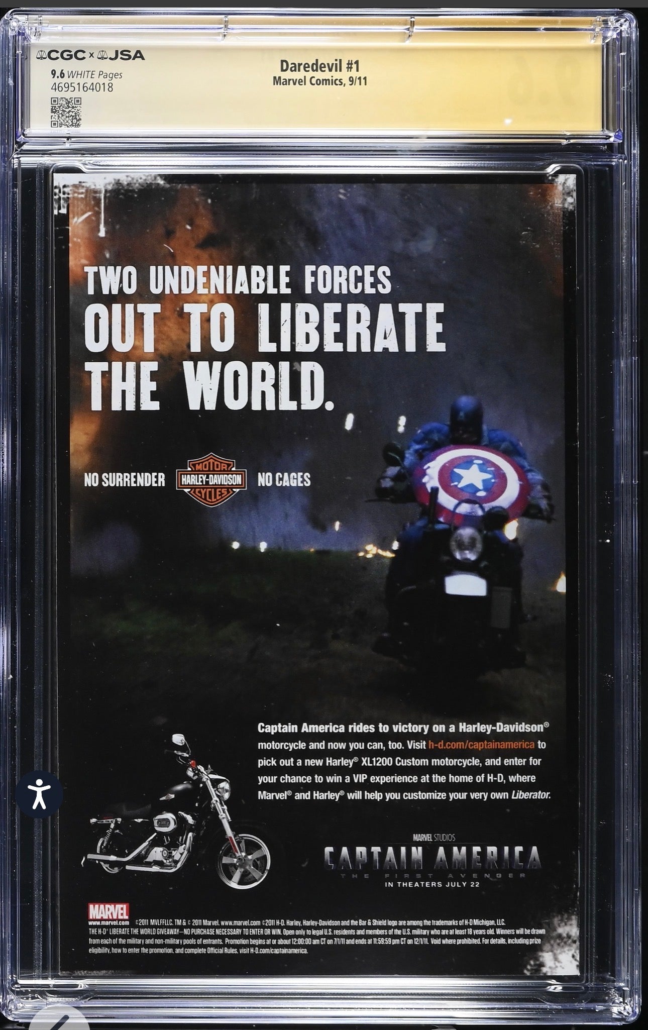 Daredevil #1 CGC x JSA 9.6 Signed By Paolo Rivera & Mark Waid (Marvel, 2011)