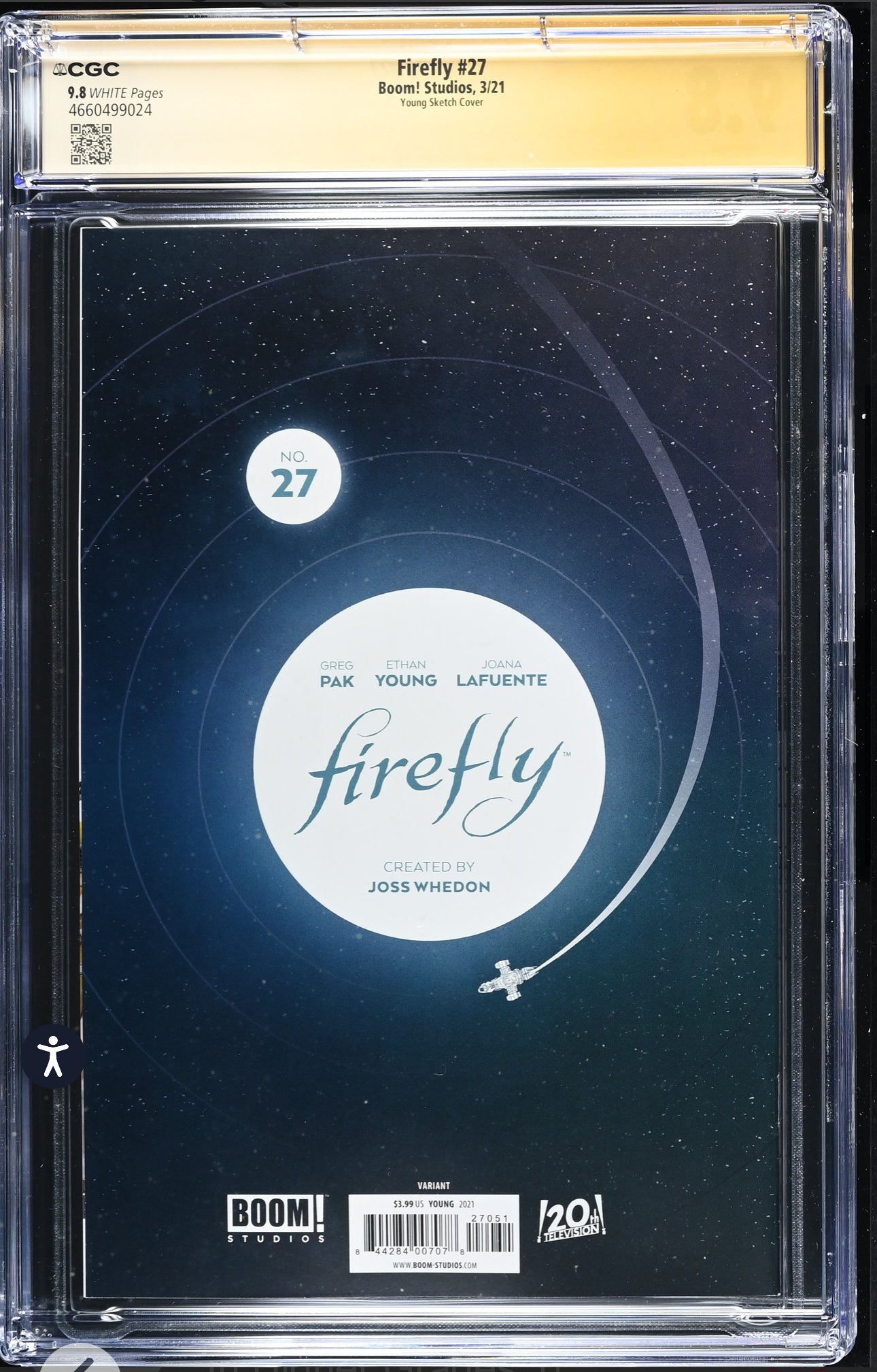 Firefly #27 CGC SS 9.8 Signed By Greg Pak & Ethan Young (BOOM!, 2021) Young Sketch Cover Variant