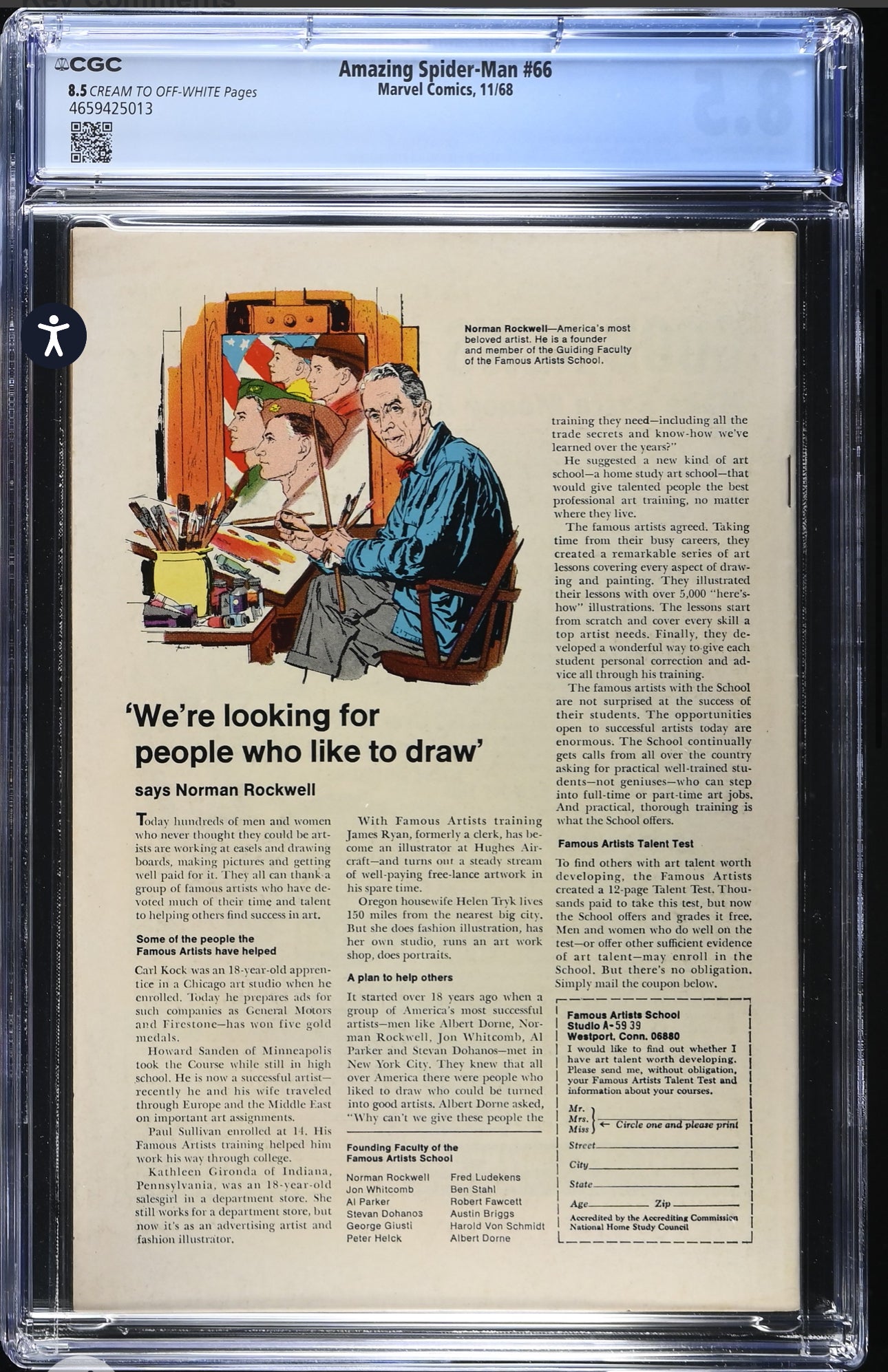 AMAZING SPIDER-MAN #66 CGC 8.5 CLASSIC ROMITA MYSTERIO COVER, Silver Age