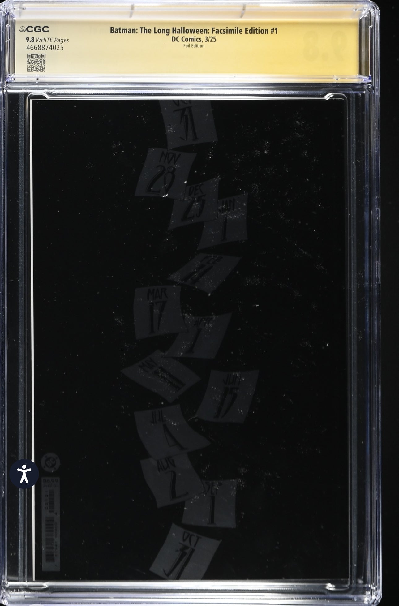 Batman: The Long Halloween: Facsimile Foil Edition #1 CGC SS 9.8 Signed By Jeph Loeb