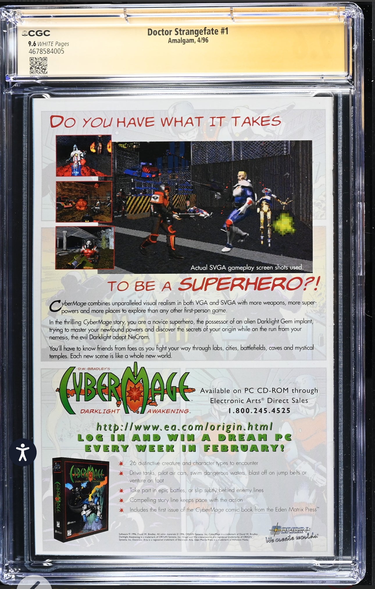 Doctor StrangeFate #1 CGC SS 9.6 (Amalgam, 1996) Signed & Sketch by Jose Luis Garcia-Lopez, Signed by Ron Marz