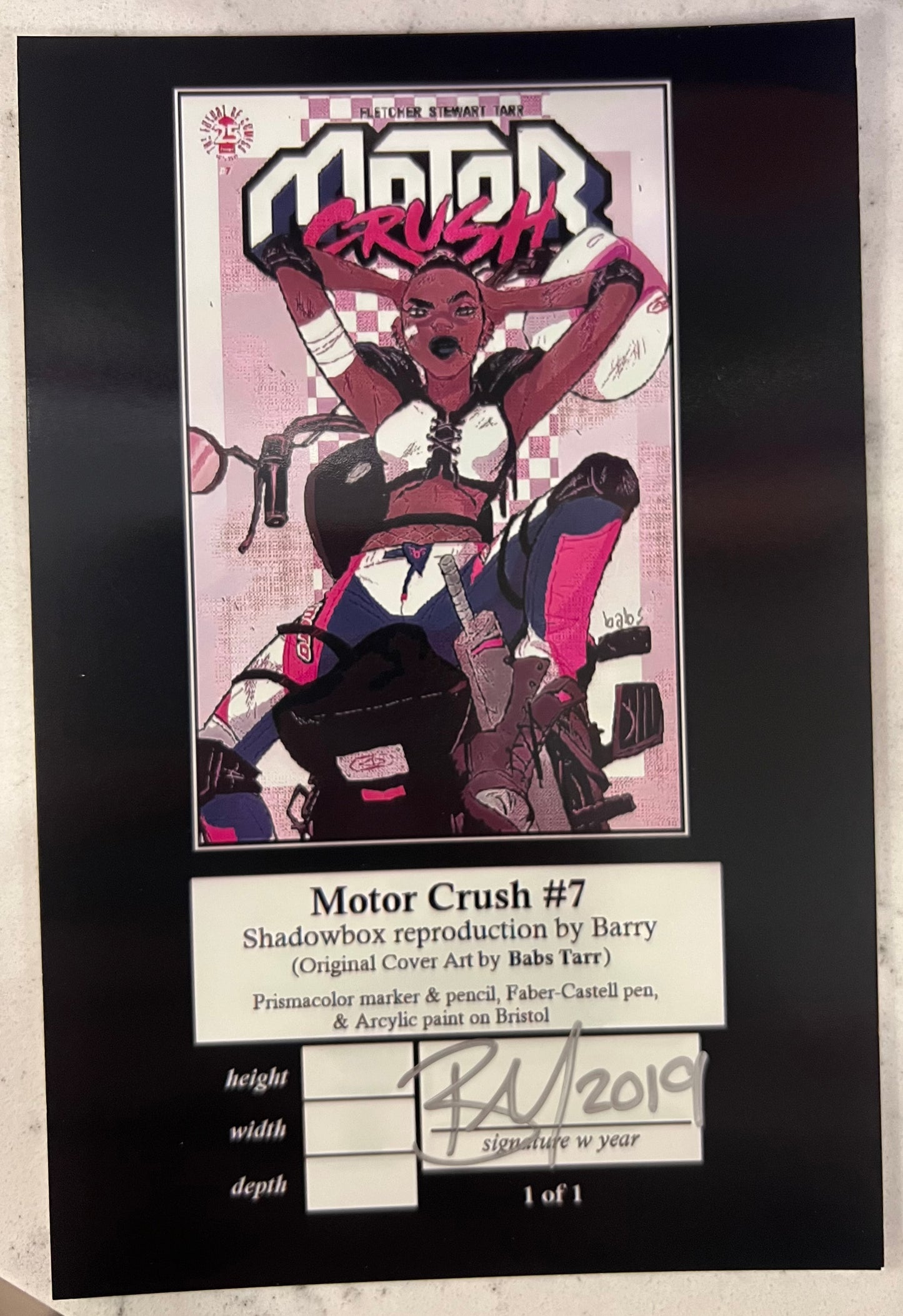 Motor Crush Shadowbox by Barry (A One of a Kind Shadowbox Art)