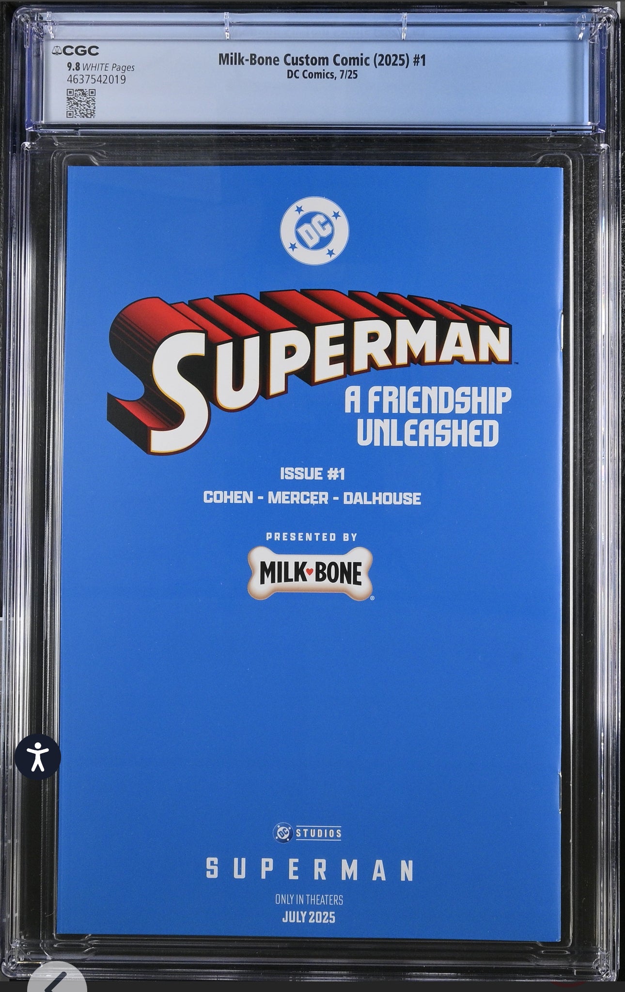 Superman: A Friendship Unleashed CGC 9.8 (DC, 2025) Milk Bone Promo Variant signed
