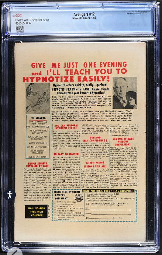 AVENGERS #12 CGC 7.5 (Marvel, 1965) Letter From George RR Martin, Mole Man