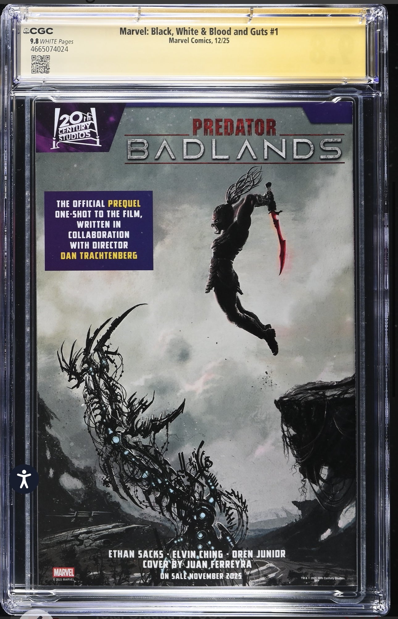 Marvel Black White and Blood and Guts #1 CGC SS 9.8 Signed By Chris Condon, Al Ewing, E.M. Gist