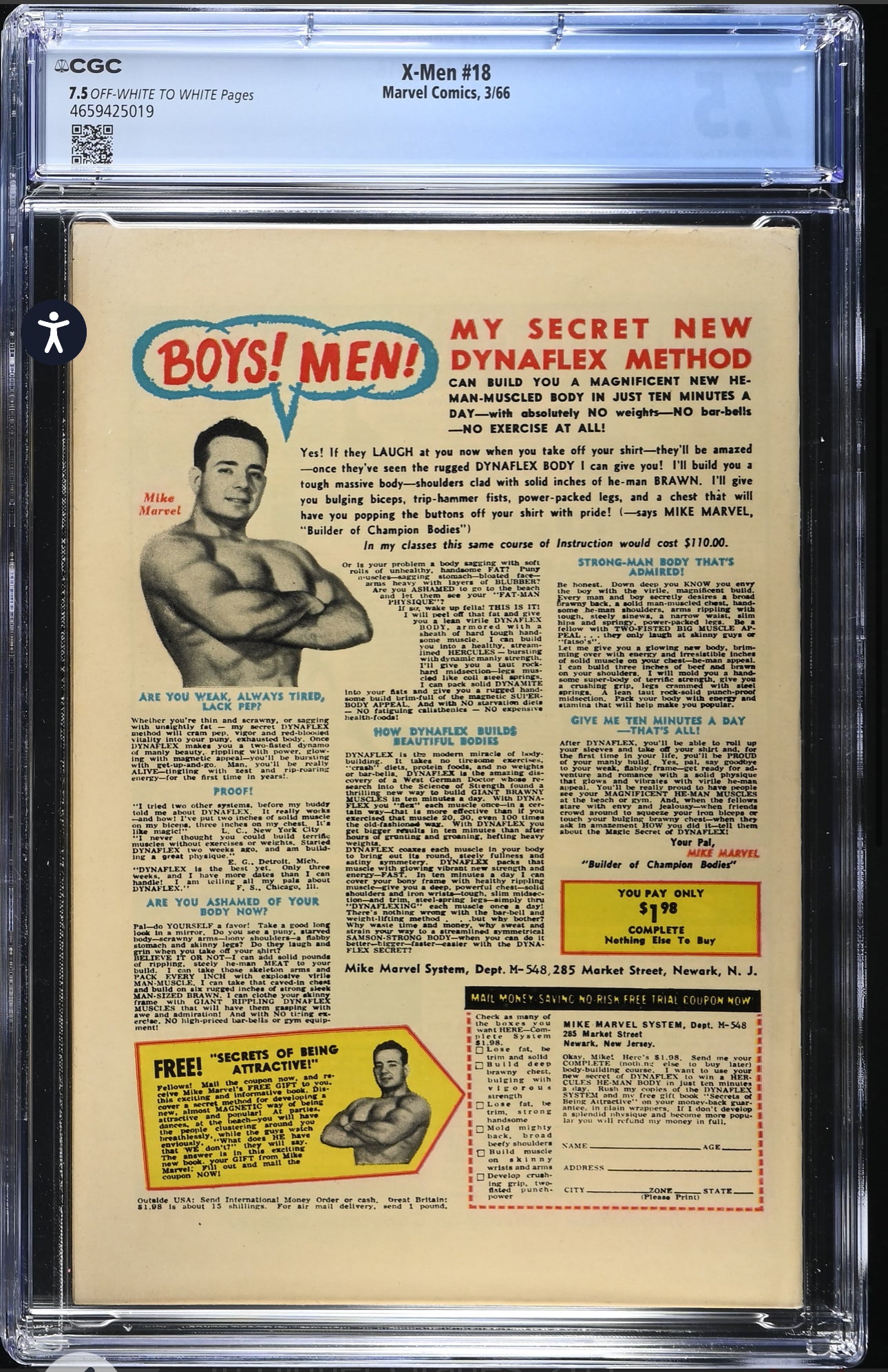 X-Men #18 CGC 7.5 (Marvel, 1966) Magneto And Iceman