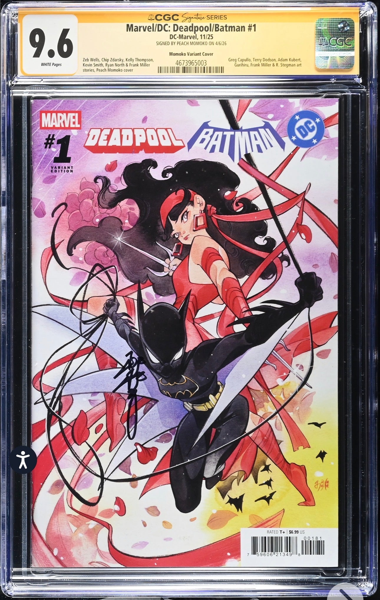 Marvel/DC: Deadpool/Batman #1 CGC SS 9.6 Peach Momoko Variant