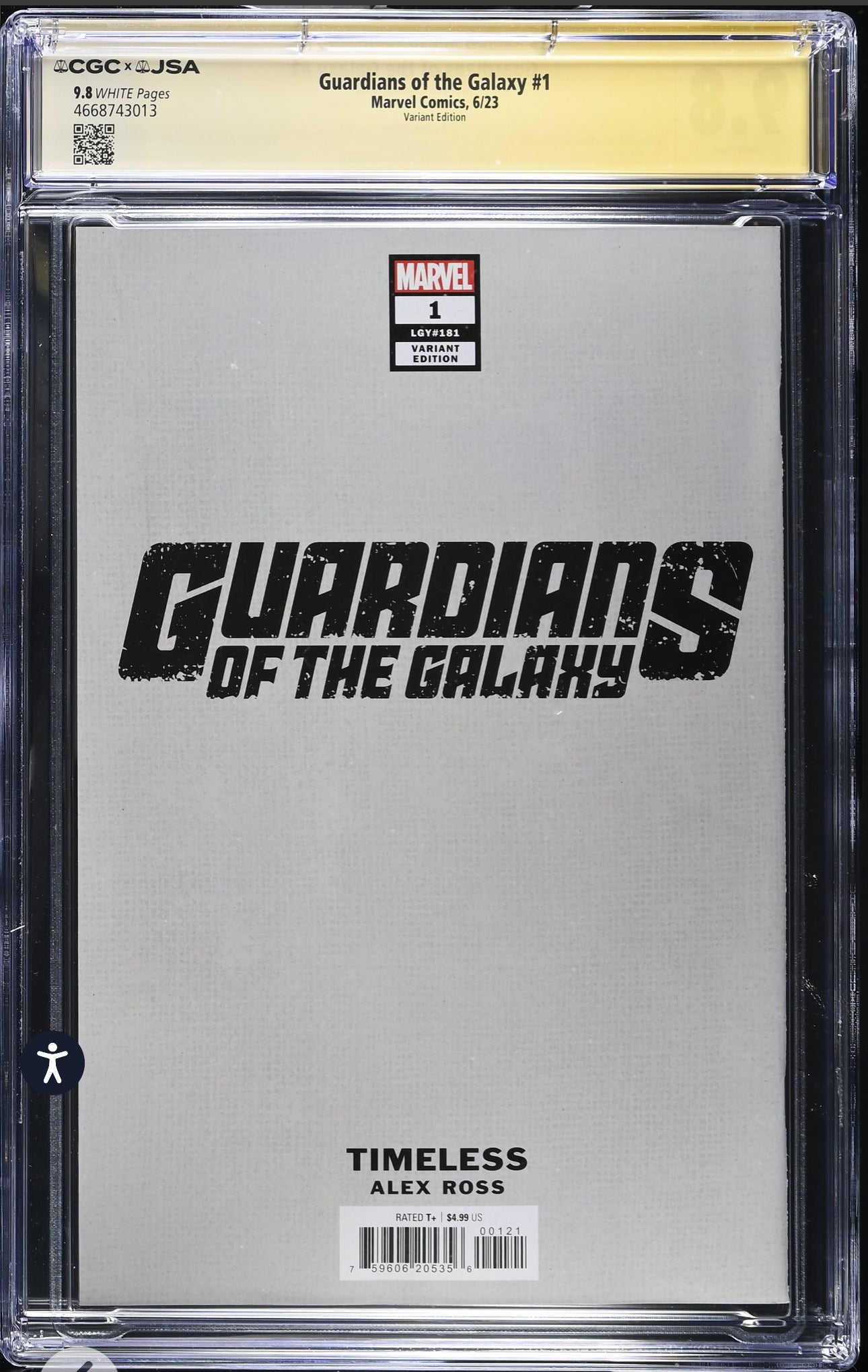 Guardians of the Galaxy #1 CGC X JSA 9.8 (Marvel, 2023) Alex Ross Variant signed by Alex Ross