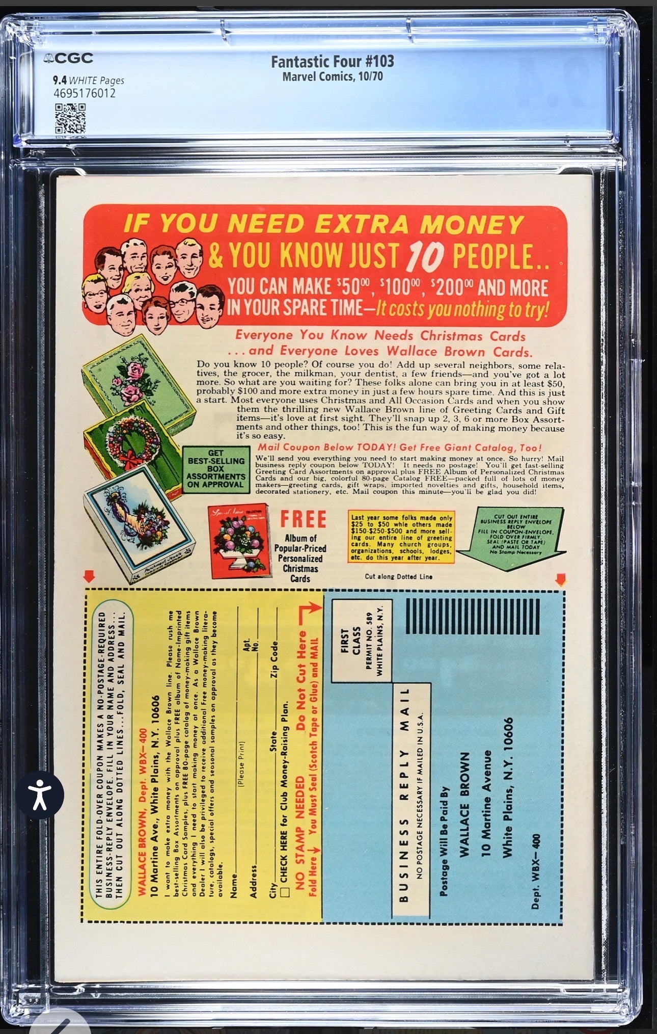 Fantastic Four #103 CGC 9.4 (Marvel, 1970) Rare White Pages
