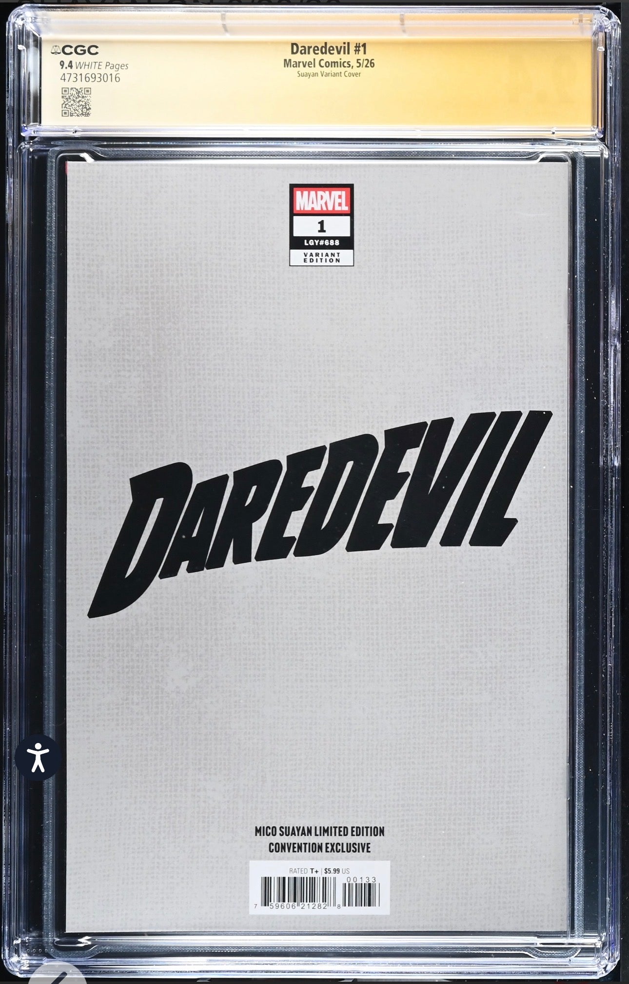 DAREDEVIL #1 CGC SS 9.4 Signed By Mico Suayan, Stephanie Phillips, Lee Garbett (Marvel, 2026) Trade Dress Variant
