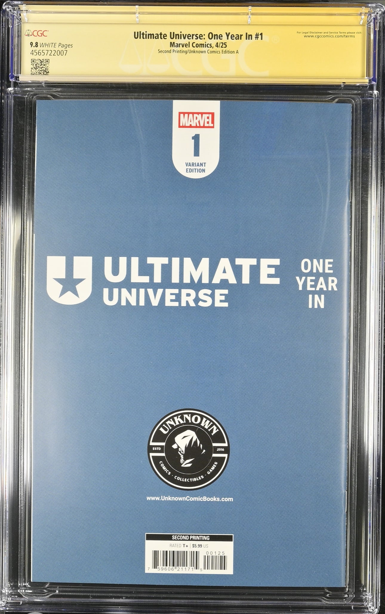 ULTIMATE UNIVERSE: ONE YEAR IN #1 CGC SS 9.8 Trade Dress Variant Cover Signed By Chris Condon