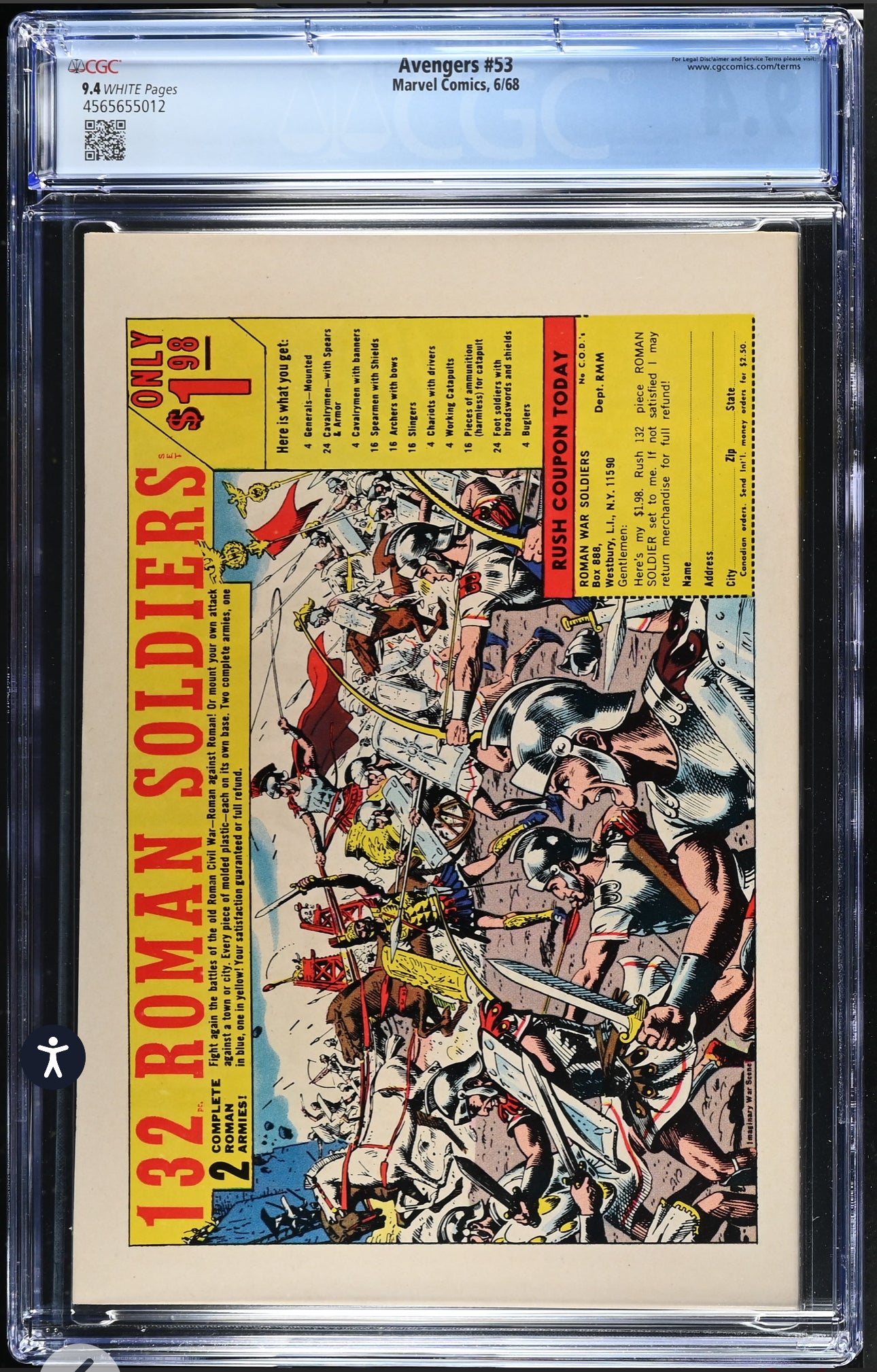 Avengers #53 CGC 9.4 ( marvel, 1968) X-Men Vs Avengers