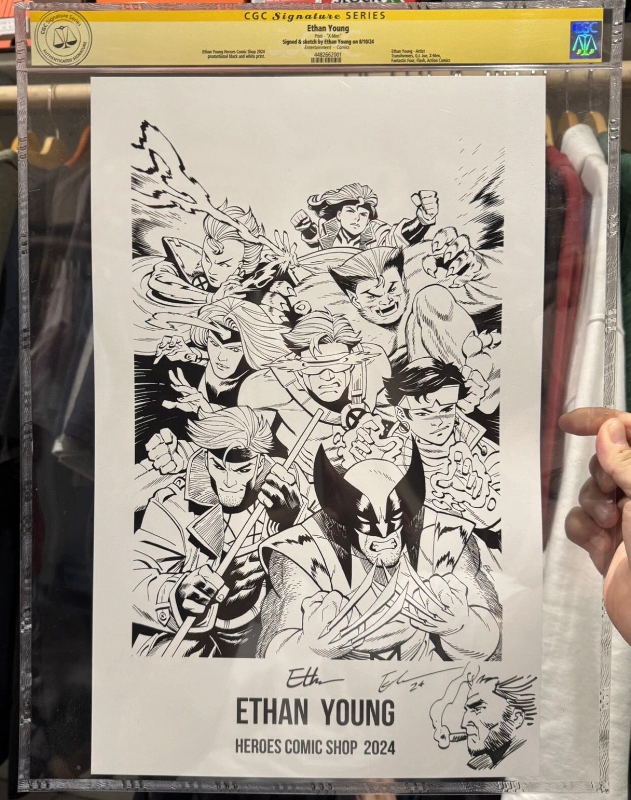 X-Men 11 X 17 CGC Signature Series Laminated Art Print Signed & Sketched By Ethan Young