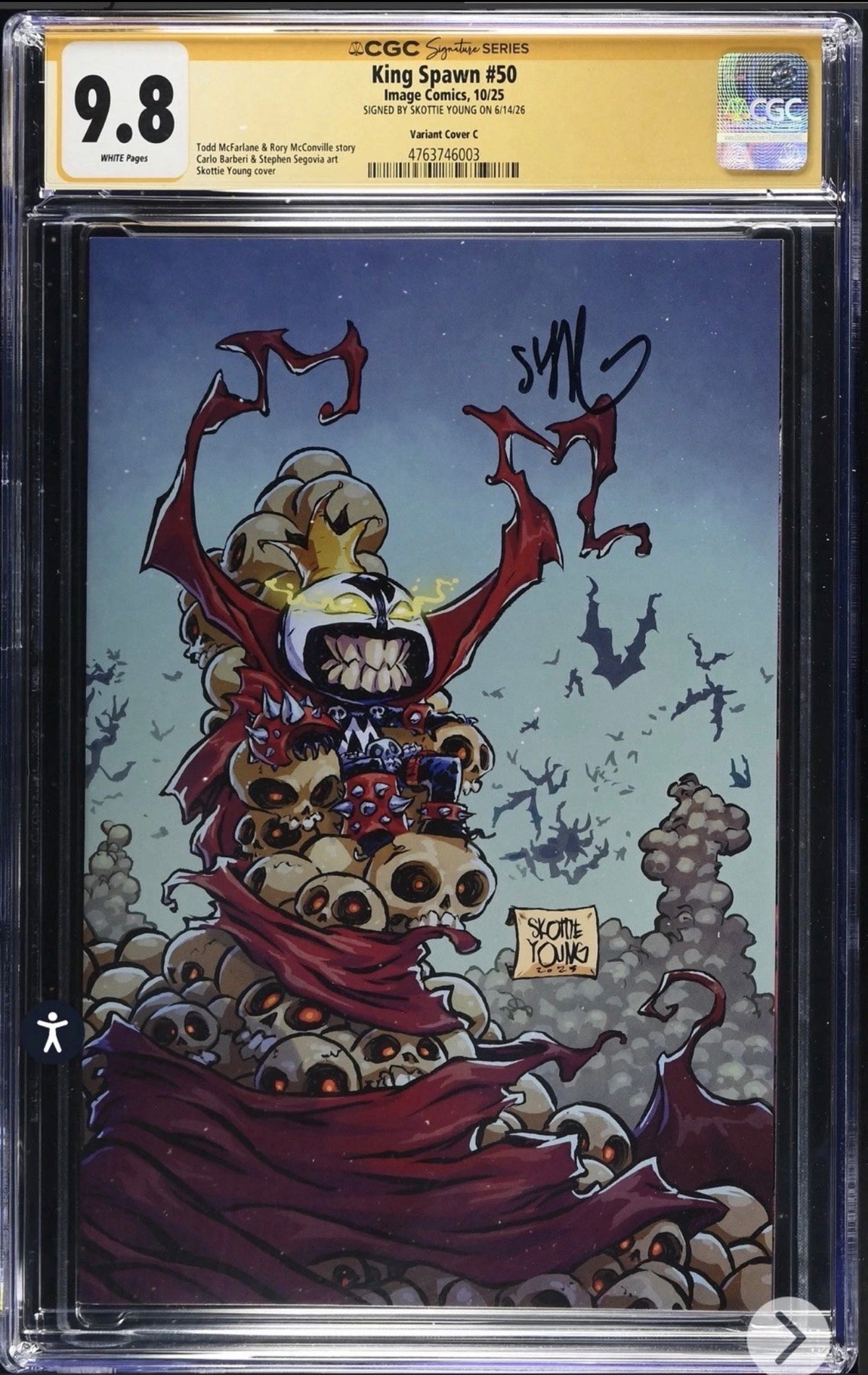 King Spawn #50 CGC SS 9.8 Signed By Skottie Young (Image, 2025 Variant)
