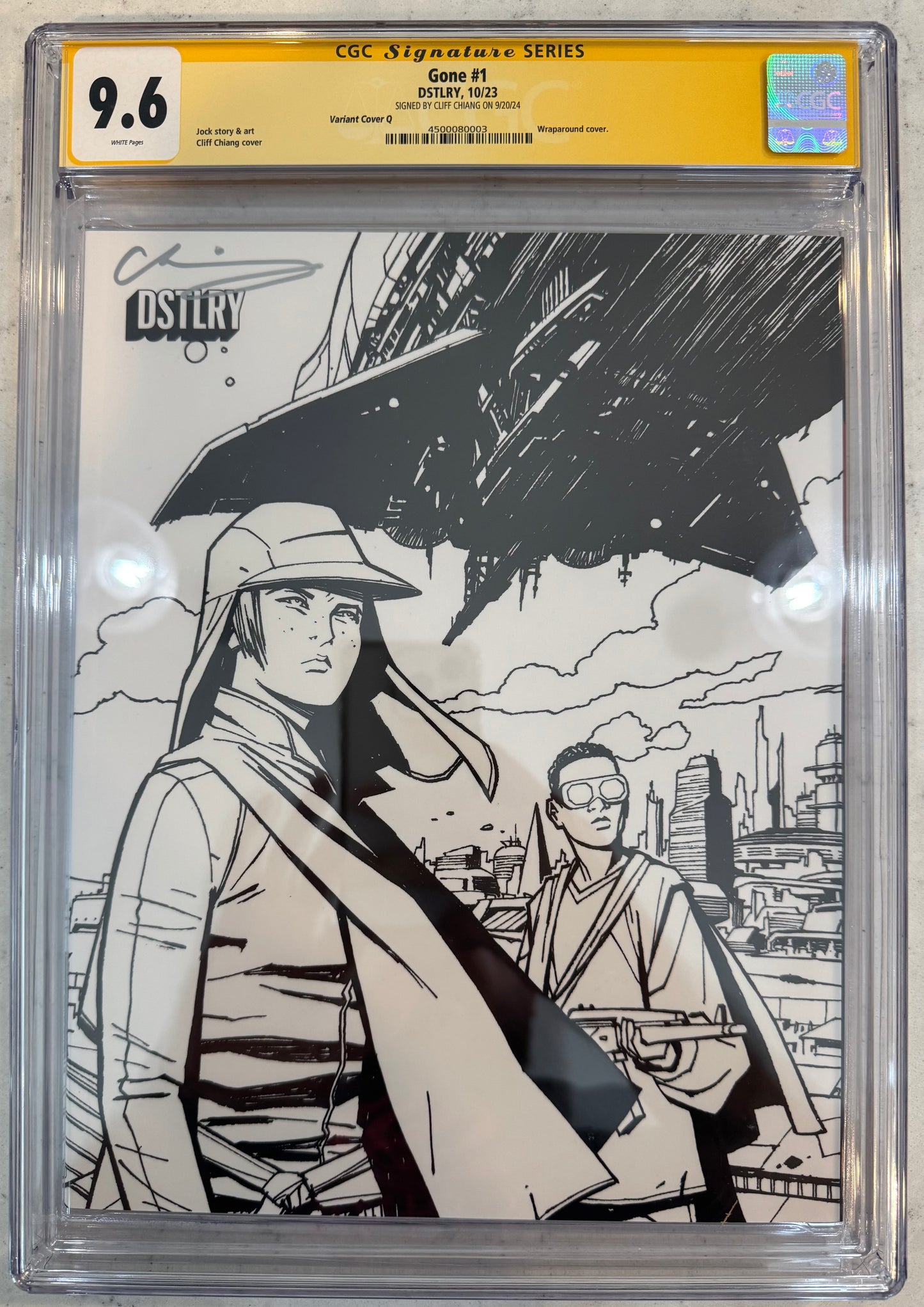 Gone #1 CGC SS 9.6 (DSTLRY) Exclusive Cliff Chiang Black & White Sketch variant (VERY RARE) SIGNED BY CLIFF CHIANG