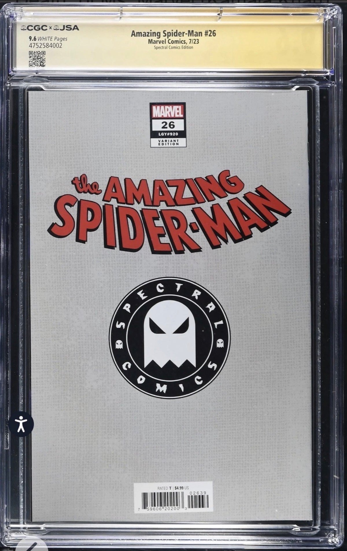 Amazing Spider-Man #26 CGC X JSA 9.6 Signed By Tyler Kirkham & CB Cebulski (Marvel, 2023)