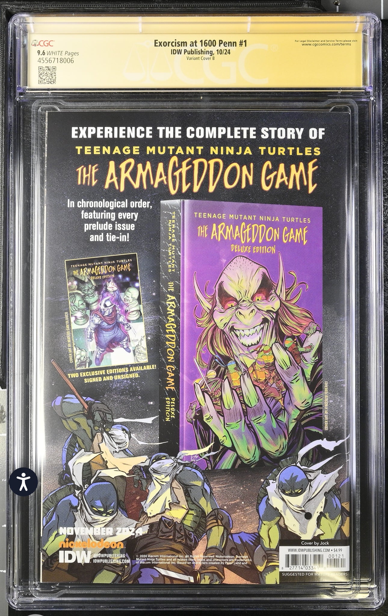 Exorcism at 1600 Penn #1 CGC SS 9.6 (IDW, 2024) JOCK Variant Signed By Jock