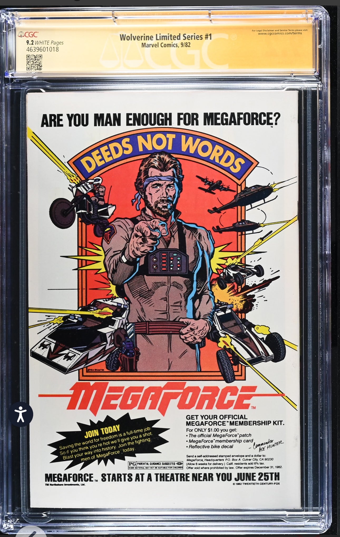 Wolverine Limited Series #1 CGC SS 9.2 (Marvel, 1982) Signed by Chris Claremont & Joe Rubinstein