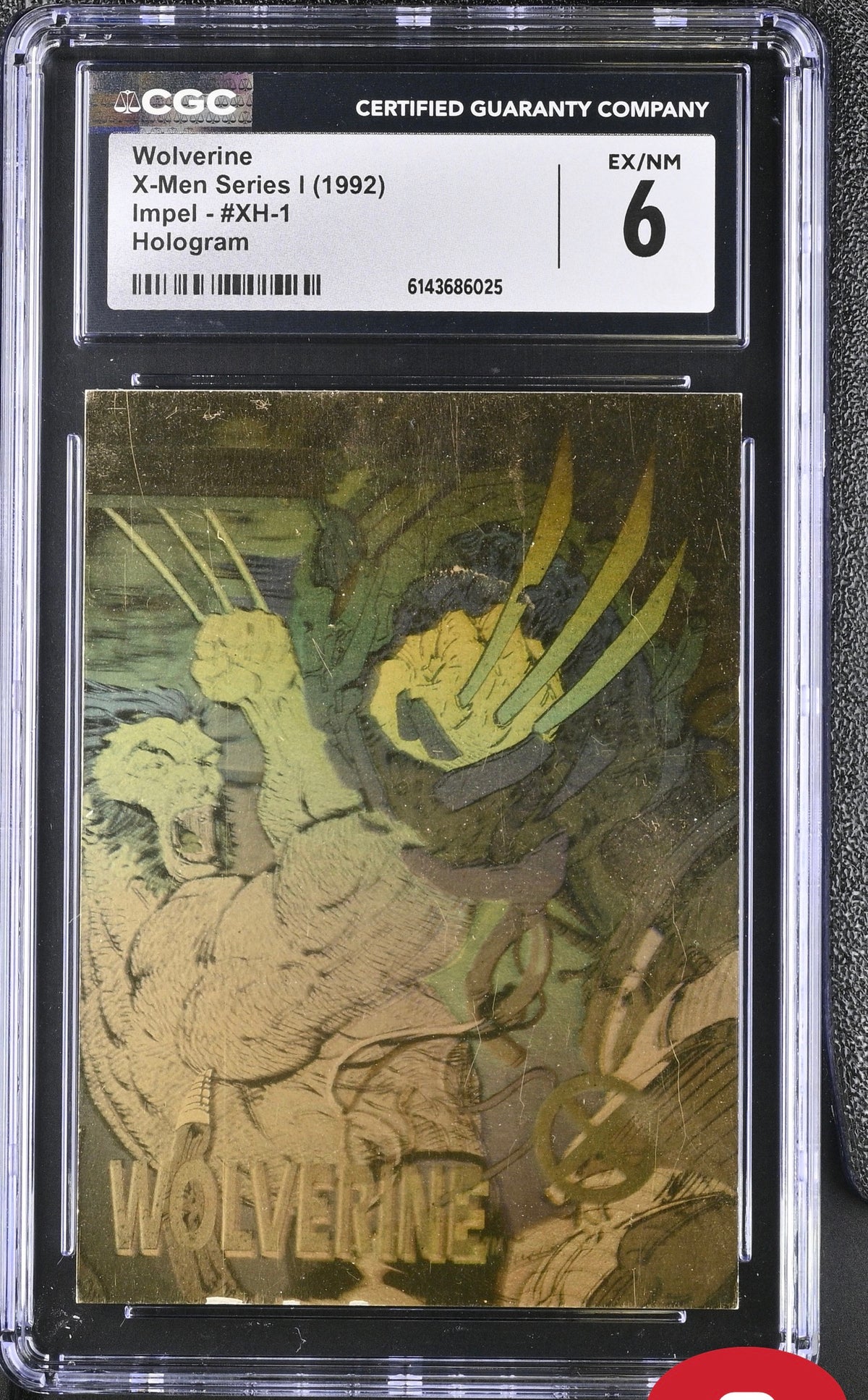 X-men Series I 1992 Impel #XH-1 Wolverine Hologram CGC 6 EX/NM