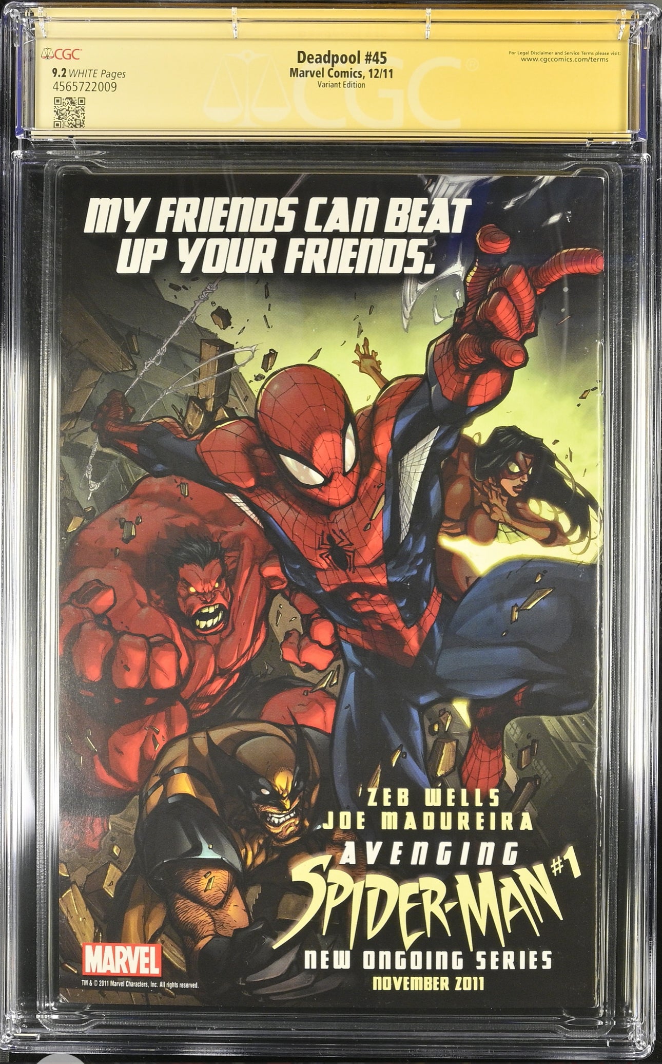 DEADPOOL #45 CGC SS 9.2 (Marvel, 2011) Signed By Greg Horn 1st Evil Deadpool (50th Anniversary 1:50 Variant)