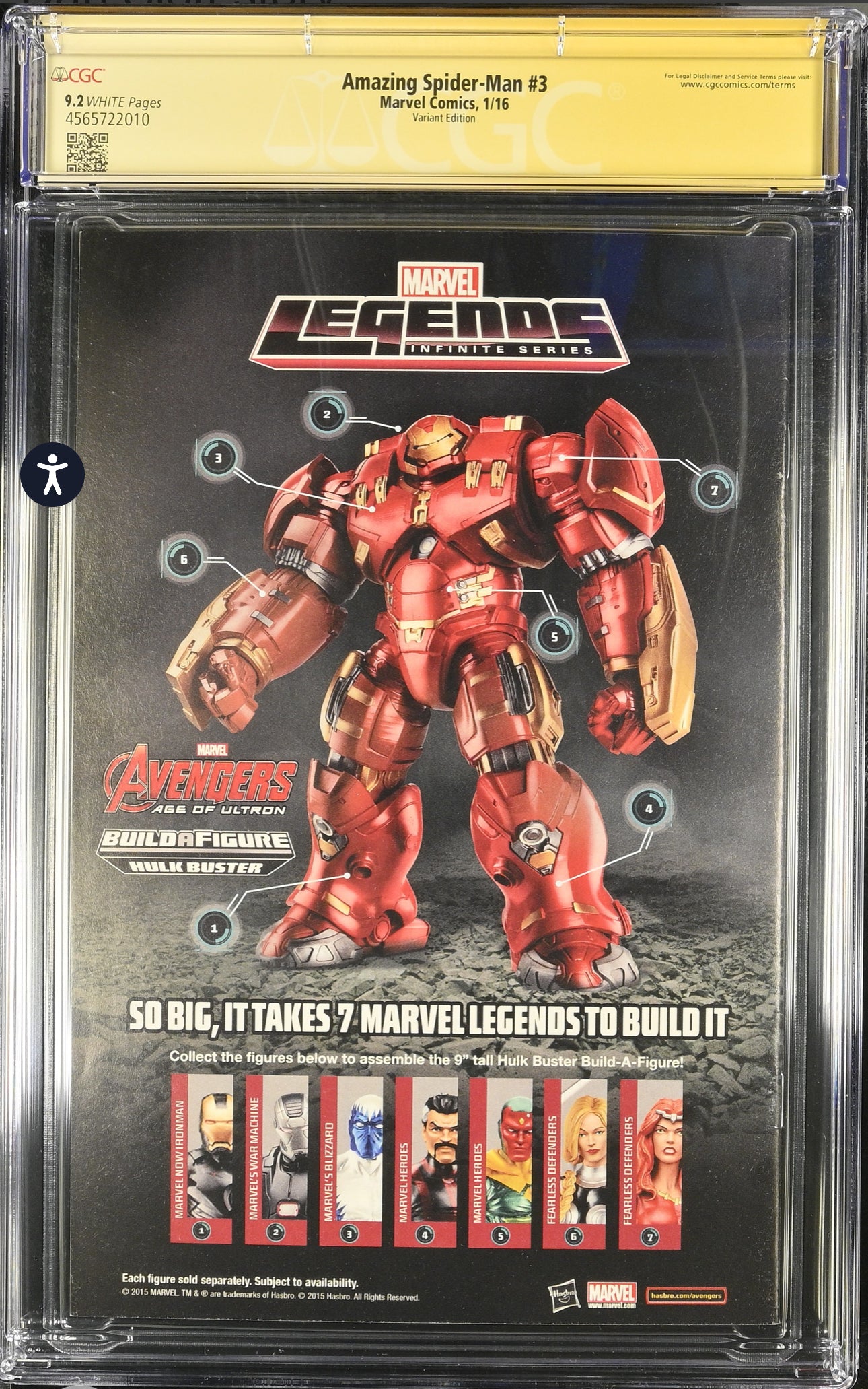 Amazing Spider-Man #3 CGC SS 9.2 (Marvel, 2016) 1:25 Variant Signed By Gabriele Dell’Otto