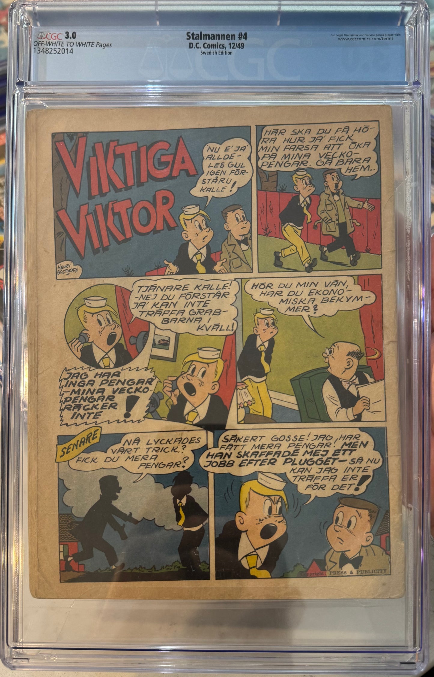 Stalmannen #4 CGC 3.0 Swedish Edition has Superman #57 & Batman #48 (DC, 1949) Golden Age