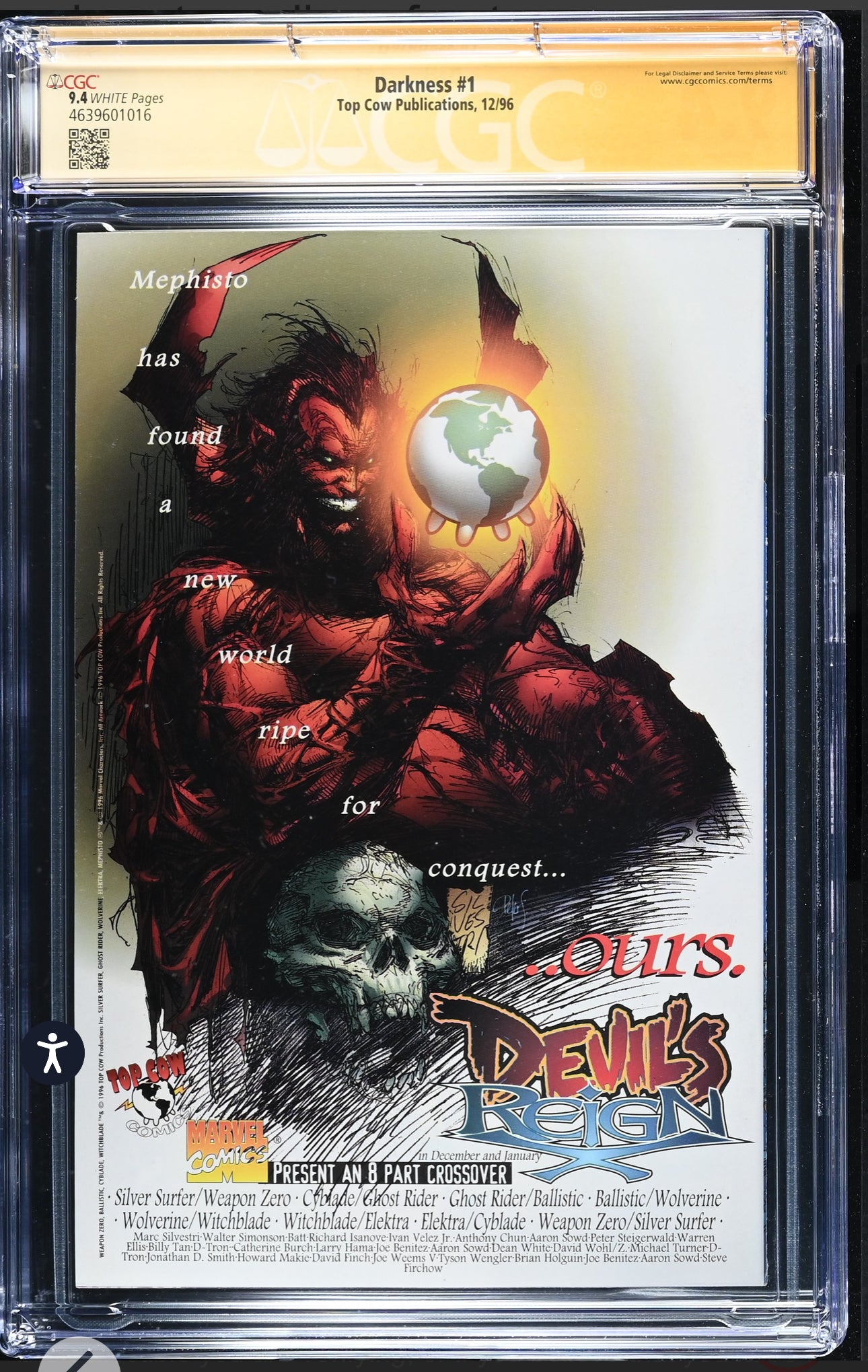 Darkness #1 CGC SS 9.4 (Top Cow/Image, 1996) Signed by Marc Silvestri