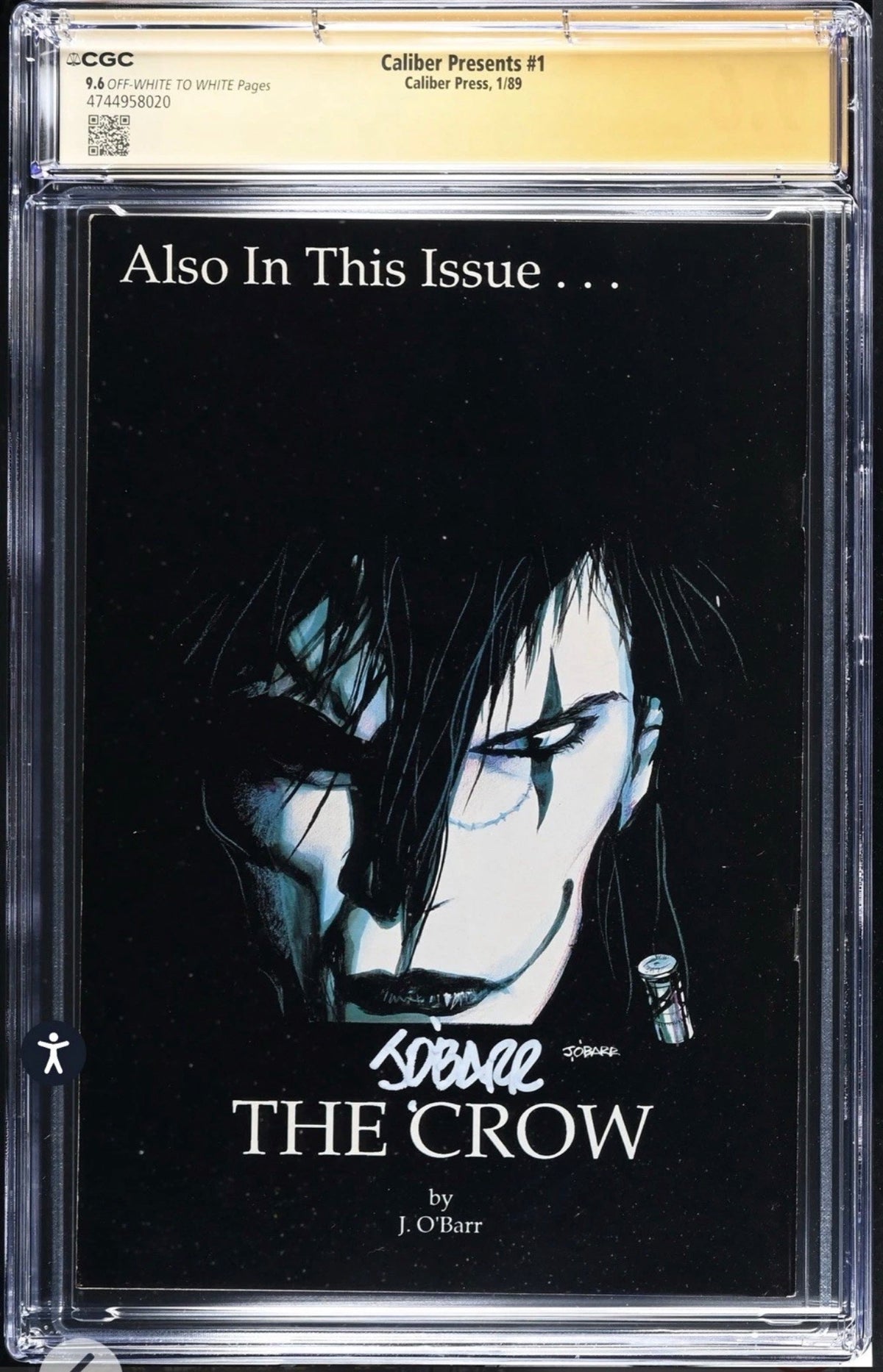 Caliber Presents #1 CGC SS 9.6 Signed Twice By James O’Barr (Front & Back Cover) Caliber Press 1989