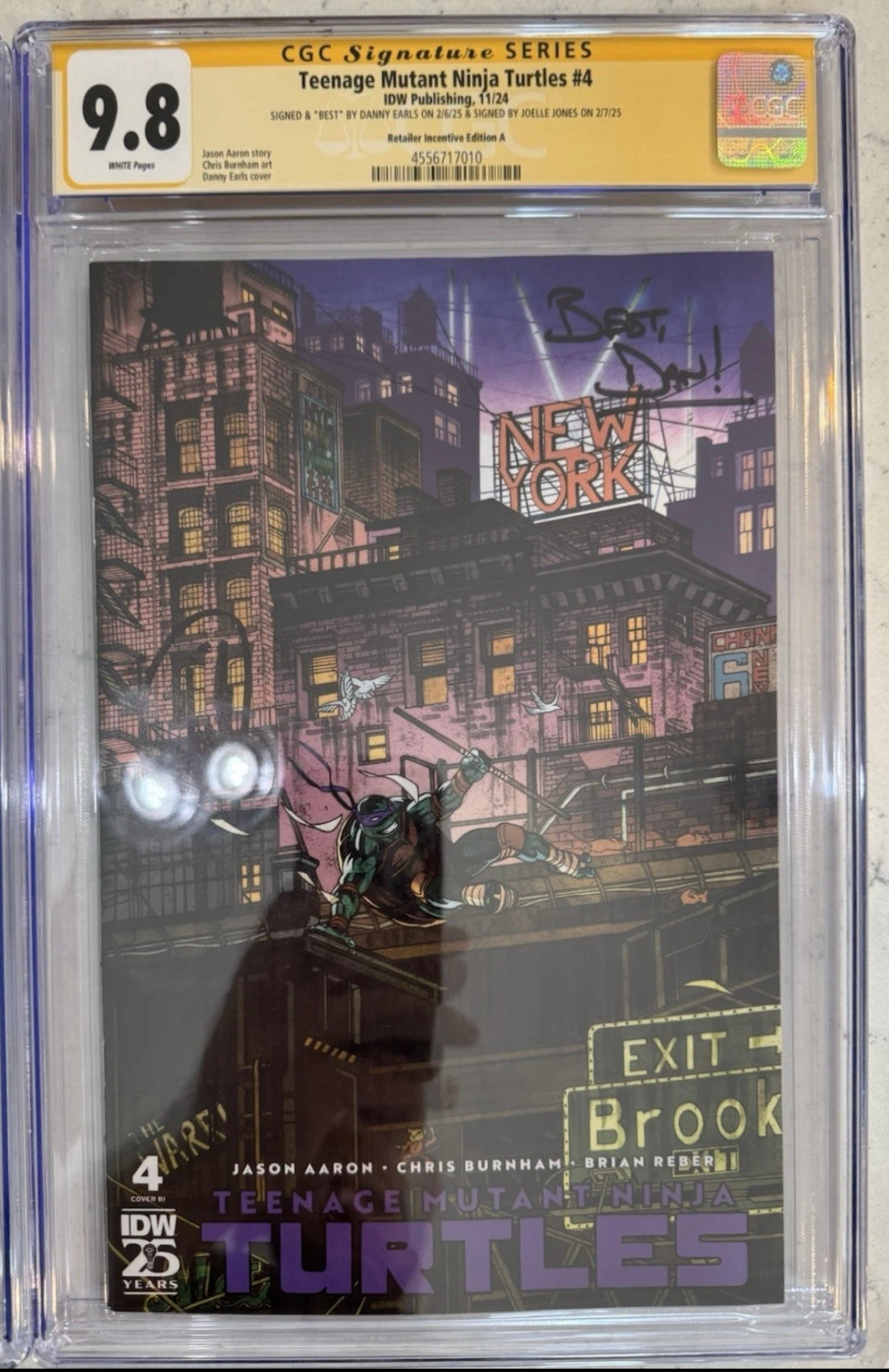 Teenage Mutant Ninja Turtles #1-4 (IDW, 2024) CGC SS 9.8 Connecting Covers Set Signed By Danny Earls & Joelle Jones