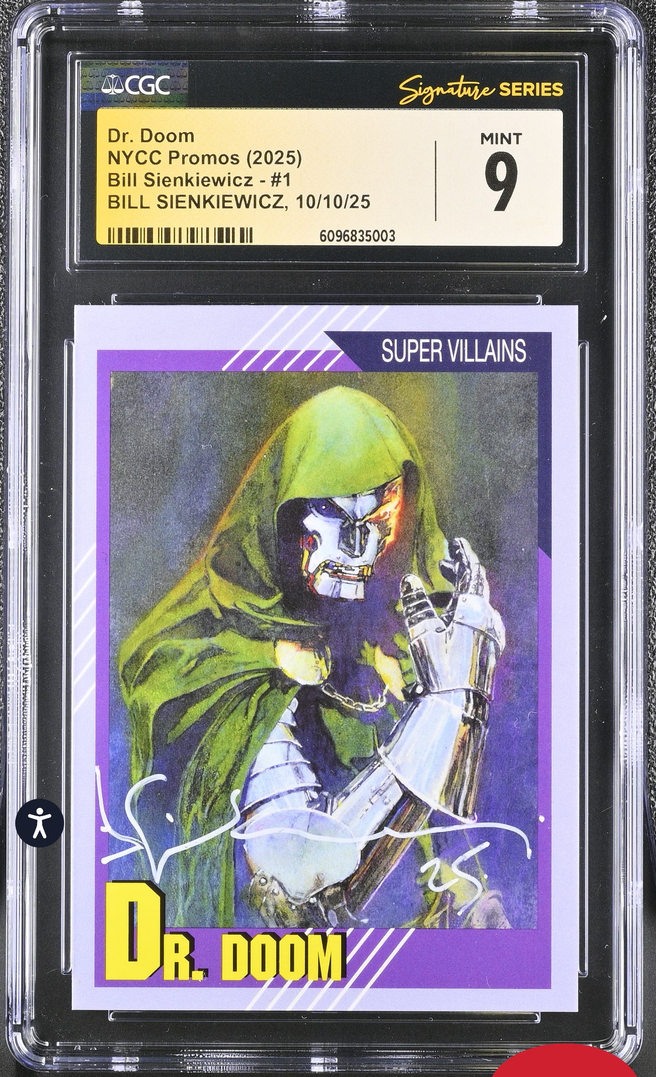 Dr. Doom NYCC Promos 2025 Card CGC SS Mint 9 Signed By Bill Sienkiewicz