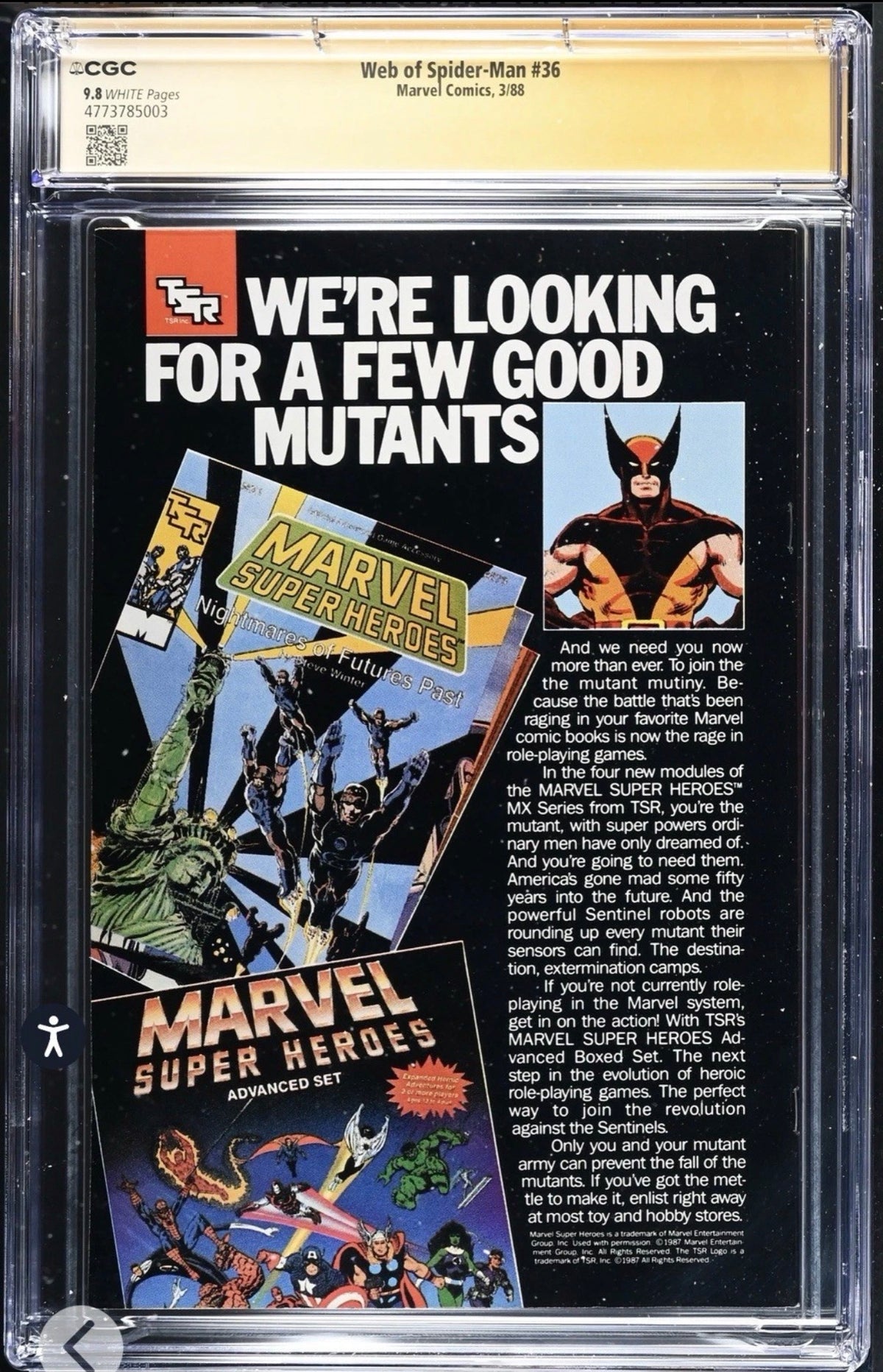 Web of Spider-Man #36 CGC SS 9.8 3x Signed By Jim Salicrup, Alex Saviuk, Keith Wiliams (Marvel, 1988)