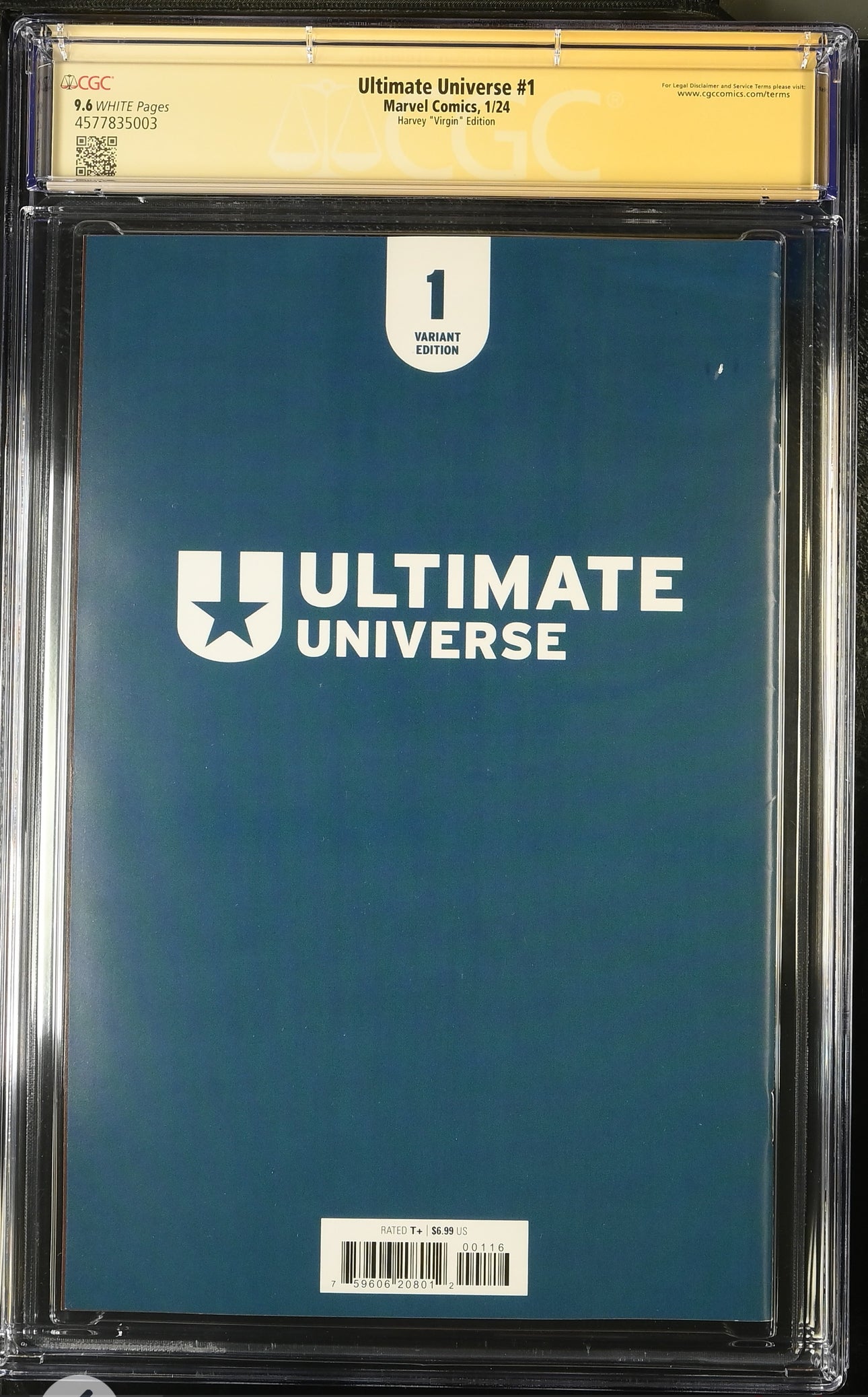 Ultimate Universe #1 CGC SS 9.6 (Marvel, 2024) Virgin Variant Signed By Ben Harvey