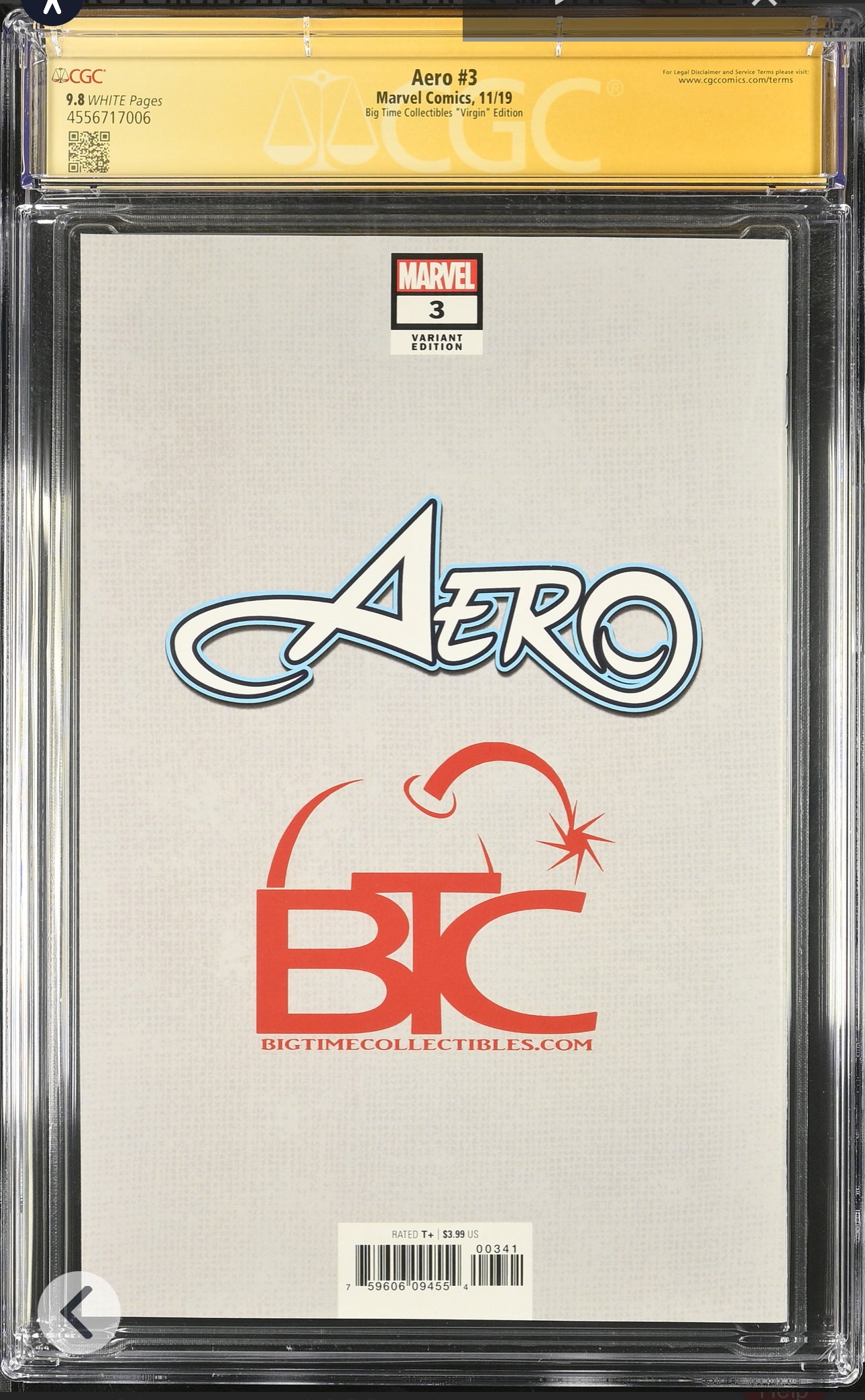 Aero #3 CGC SS 9.8 (Marvel, 2019) Virgin Variant Signed By Kael Ngu 1st Sea Hunter