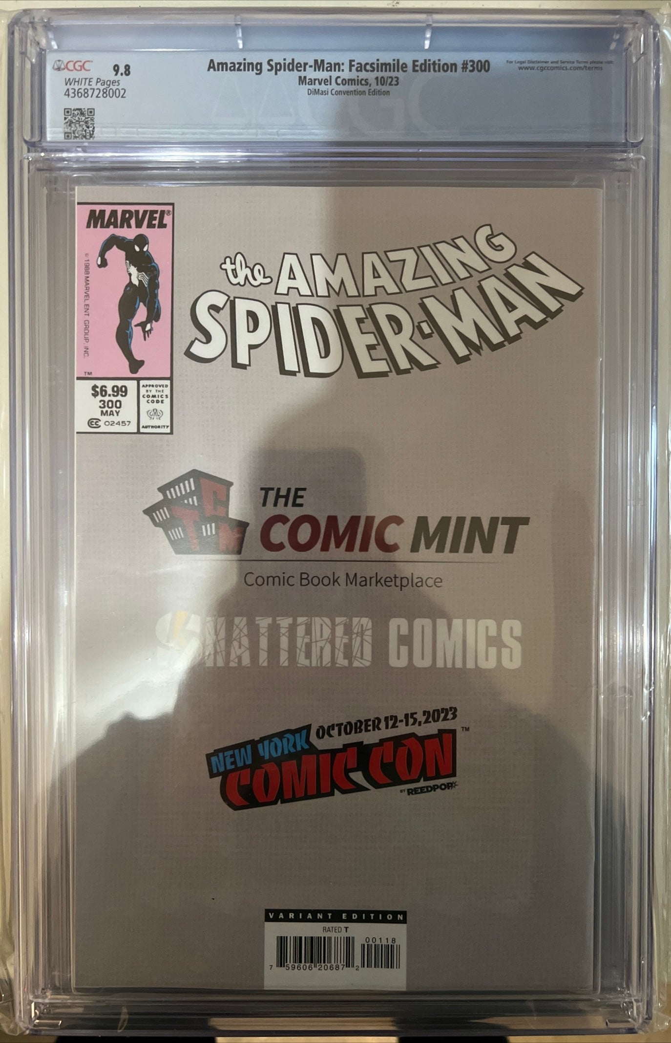 Amazing Spider-Man #300 CGC 9.8 (NYCC ‘23 Black Shattered Variant by Dimasi)