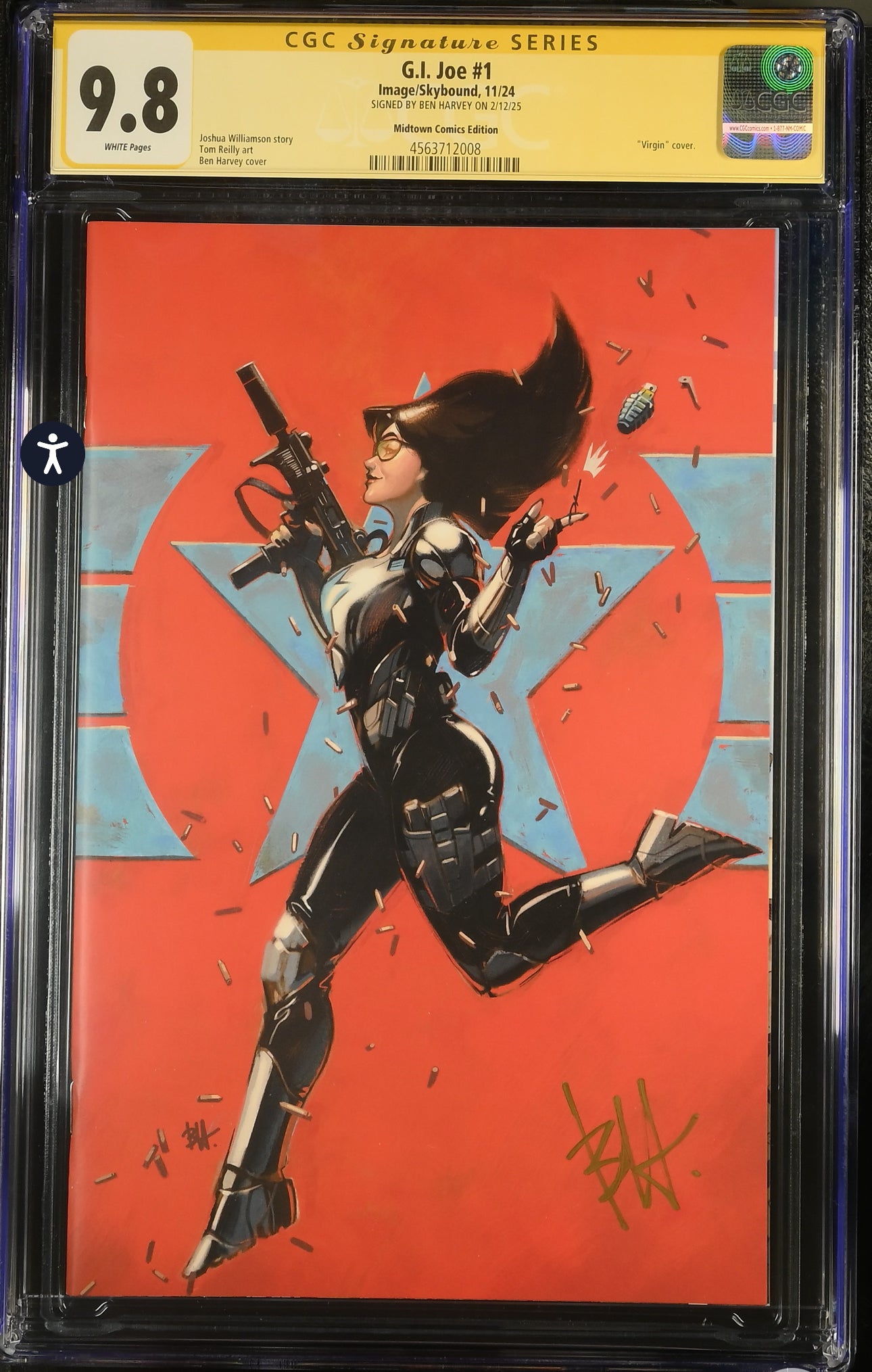G.I. Joe #1 CGC SS 9.8 (Image/Skybound 2024) Virgin Harvey Variant signed by Ben Harvey