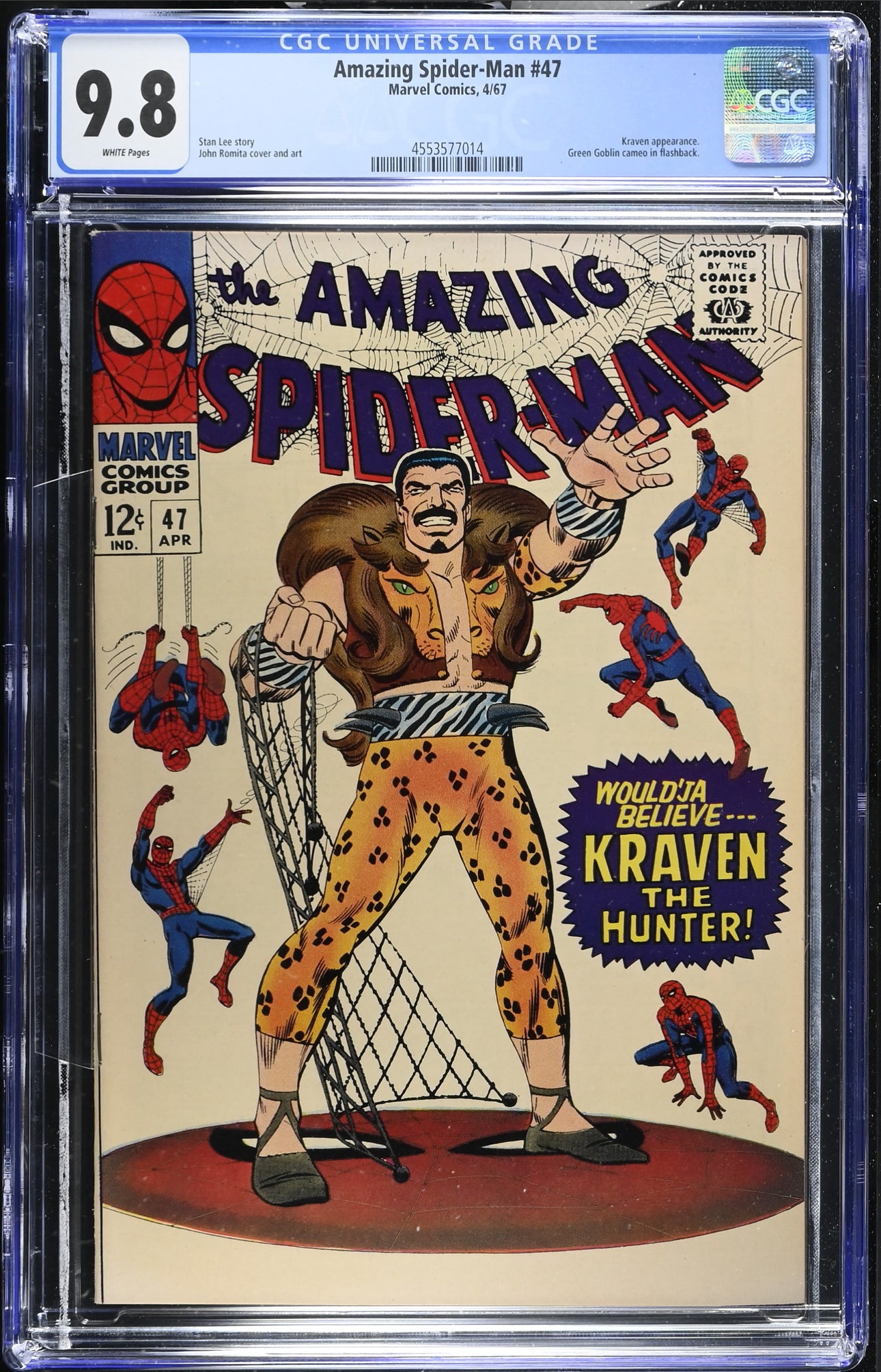 Amazing Spider-Man #47 CGC 9.8 Marvel 1967 Classic Kraven Cover