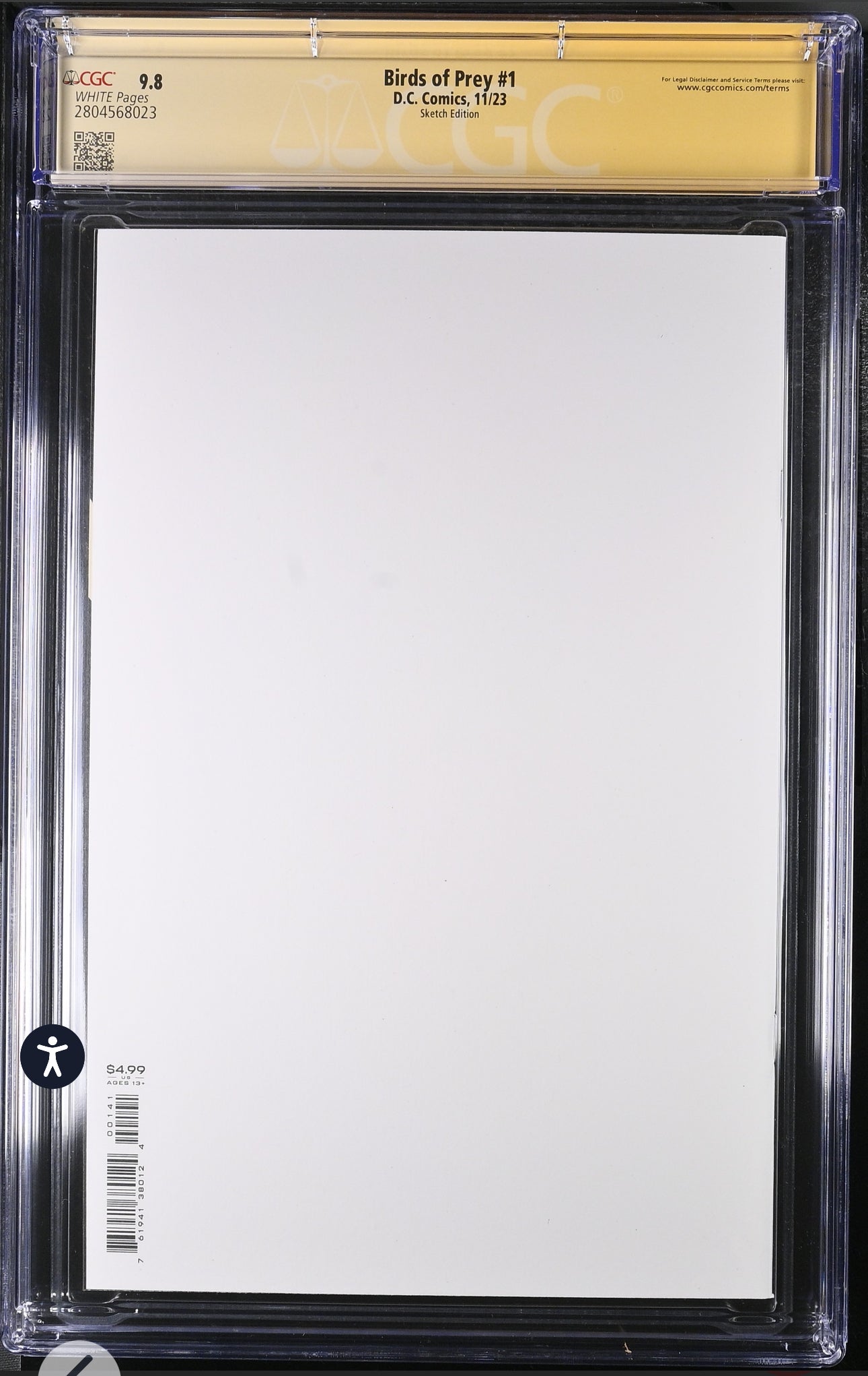 Birds Of Prey #1 CGC SS 9.8 Signed & Sketched By Jim Lee & Alex Sinclair W/Color (DC, 2023)