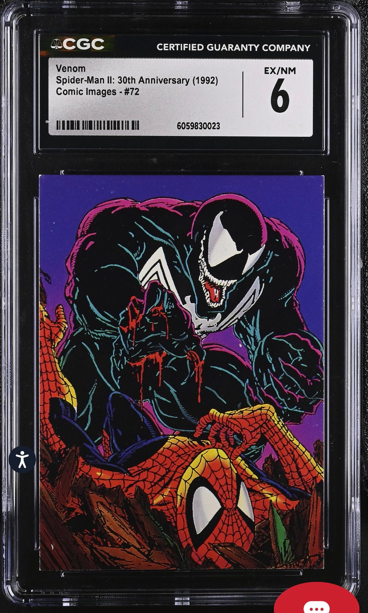 Comic Images 1992 Spider-Man II 30th Anniversary #72 Venom Spider-Man CGC 6 Card