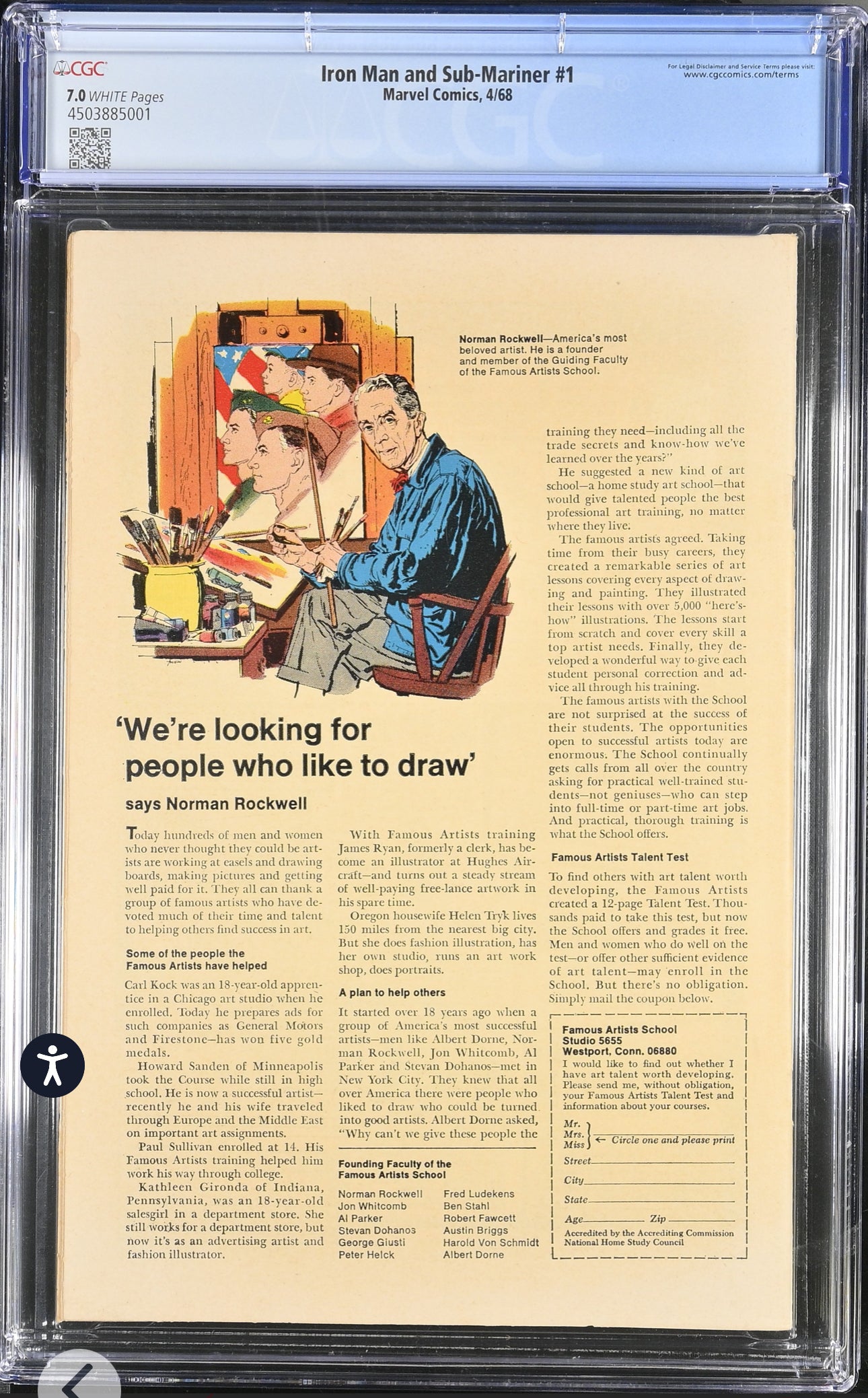 Iron Man And Sub Mariner #1 CGC 7.0 (Marvel, 1968) Pre-Dates Iron Man & Sub-Mariner #1