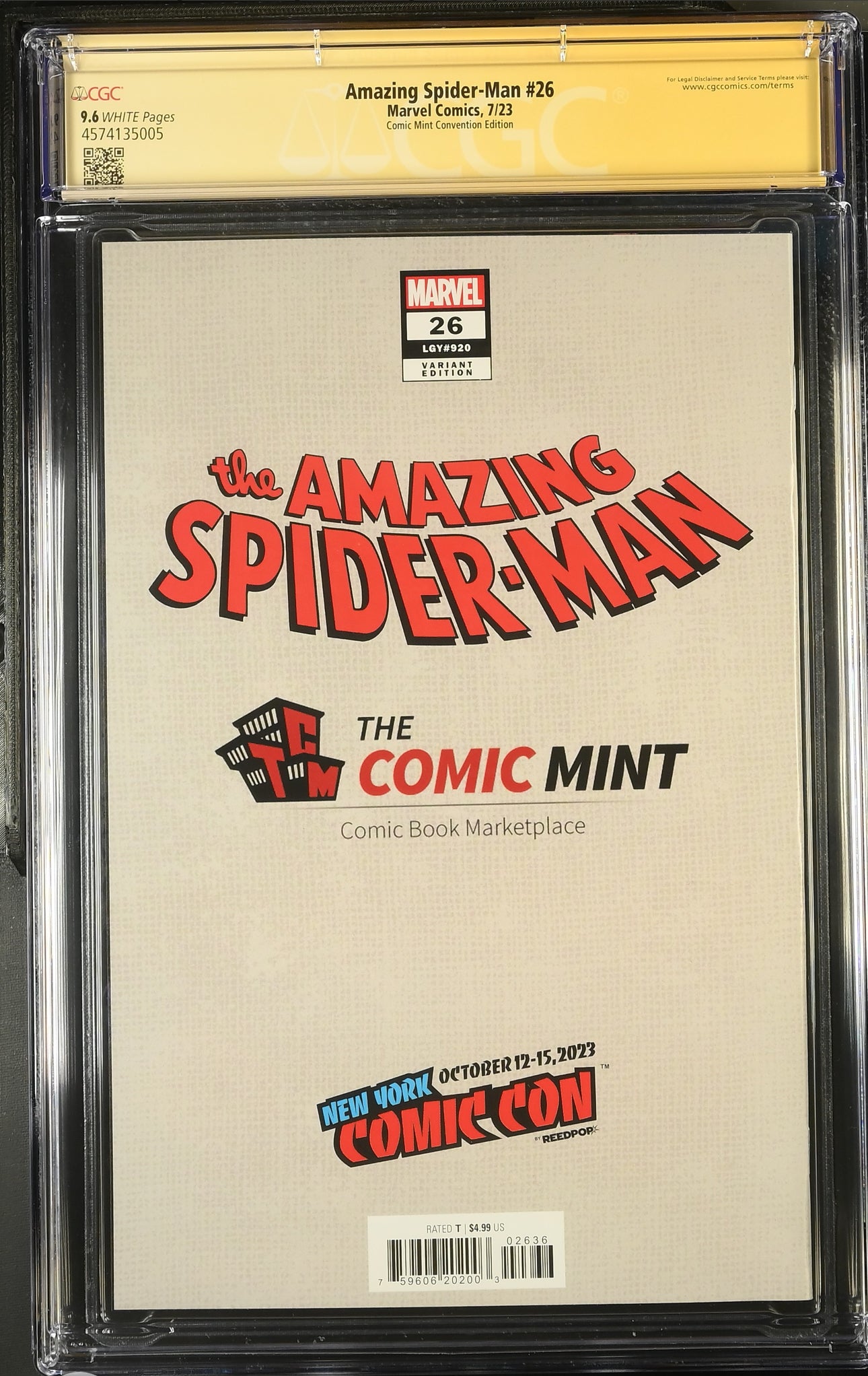 AMAZING SPIDER-MAN #26 CGC SS 9.6 NYCC Variant Signed & Green Goblin Sketch By Scott Hanna