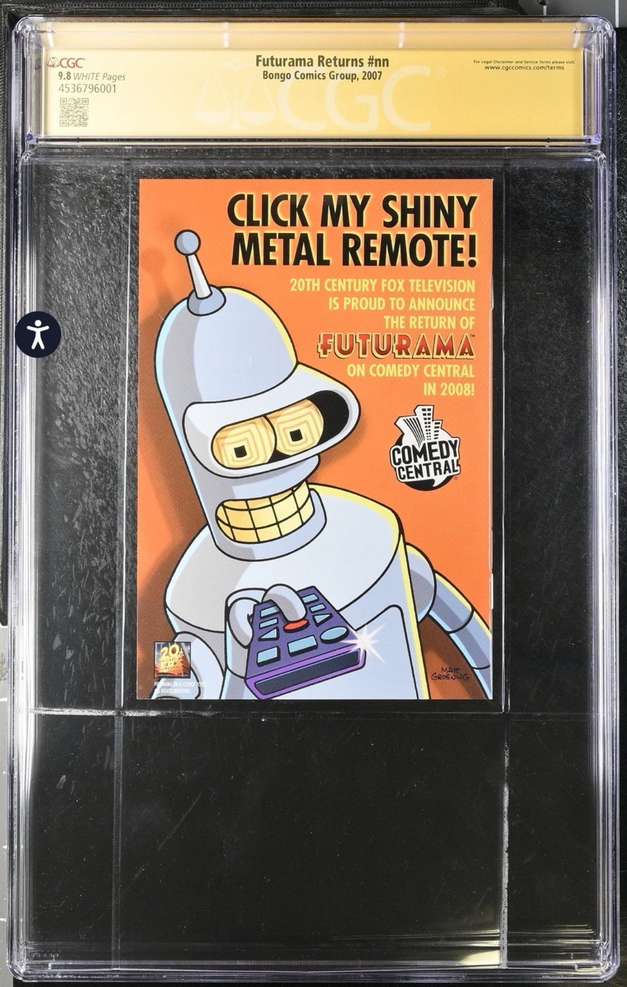 Futurama Returns CGC SS 9.8 Ashcan Mini Comic - Signed & Sketch by Bill Morrison