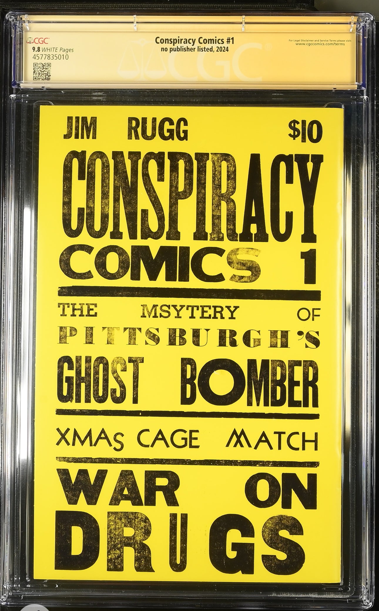 CONSPIRACY COMICS #1 CGC SS 9.8 Signed By Jim Rugg (Rare Book)