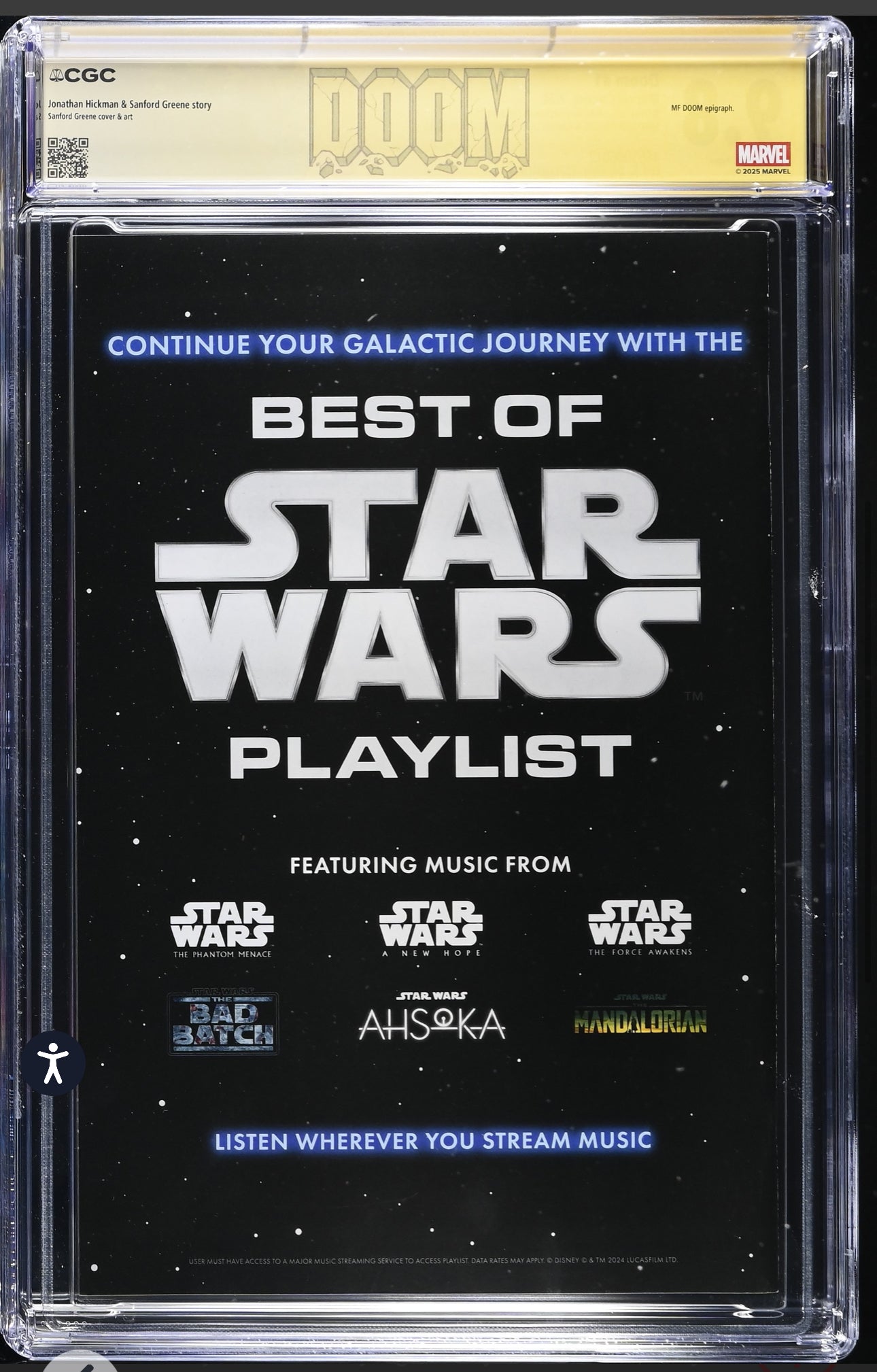 DOOM #1 CGC SS 9.8 (Marvel, 2024)Signed By Sanford Greene & Jonathan Hickman, Rachelle Rosenberg