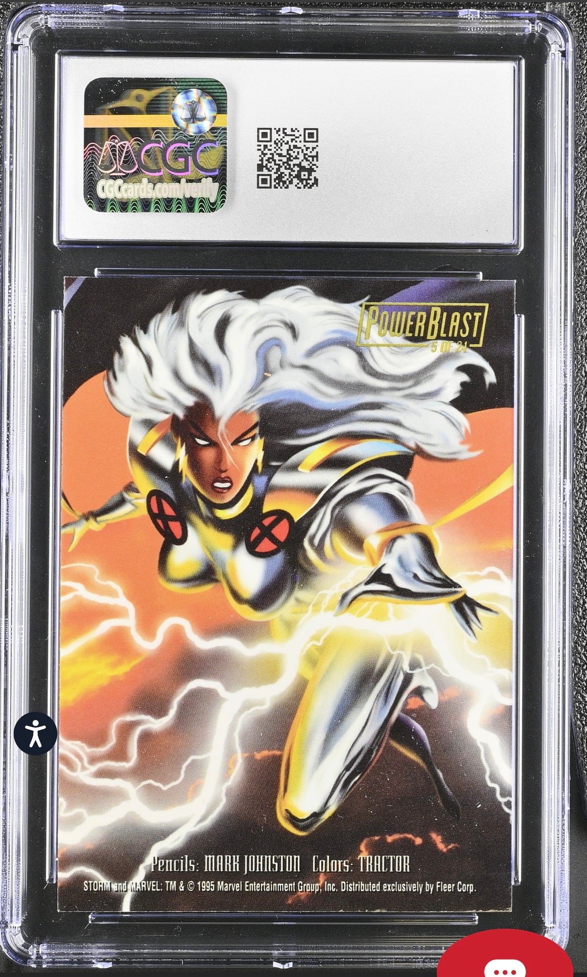 Storm Flair '95 Marvel Annual Fleer Power Blast 5/24 Foil / Holo Card CGC 7