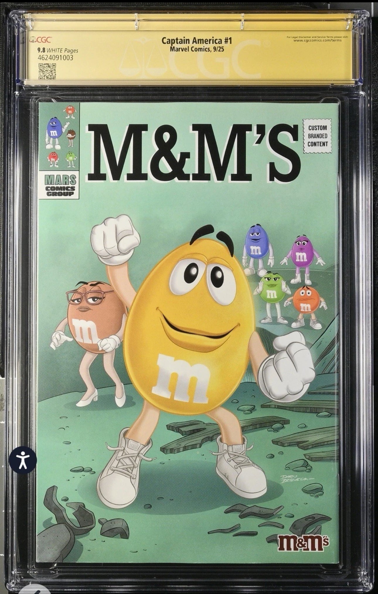 Captain America #1 CGC SS 9.8 (Marvel, 2025) Signed & Sketched by Ben Harvey