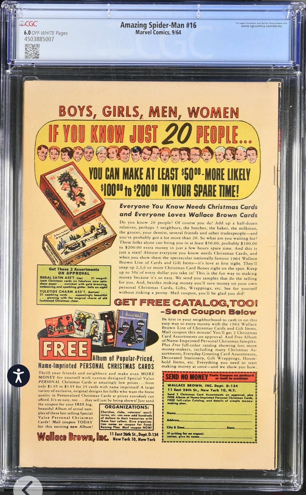 Amazing Spider-Man #16 CGC 6.0 (Marvel, 1964) 1st Daredevil Crossover