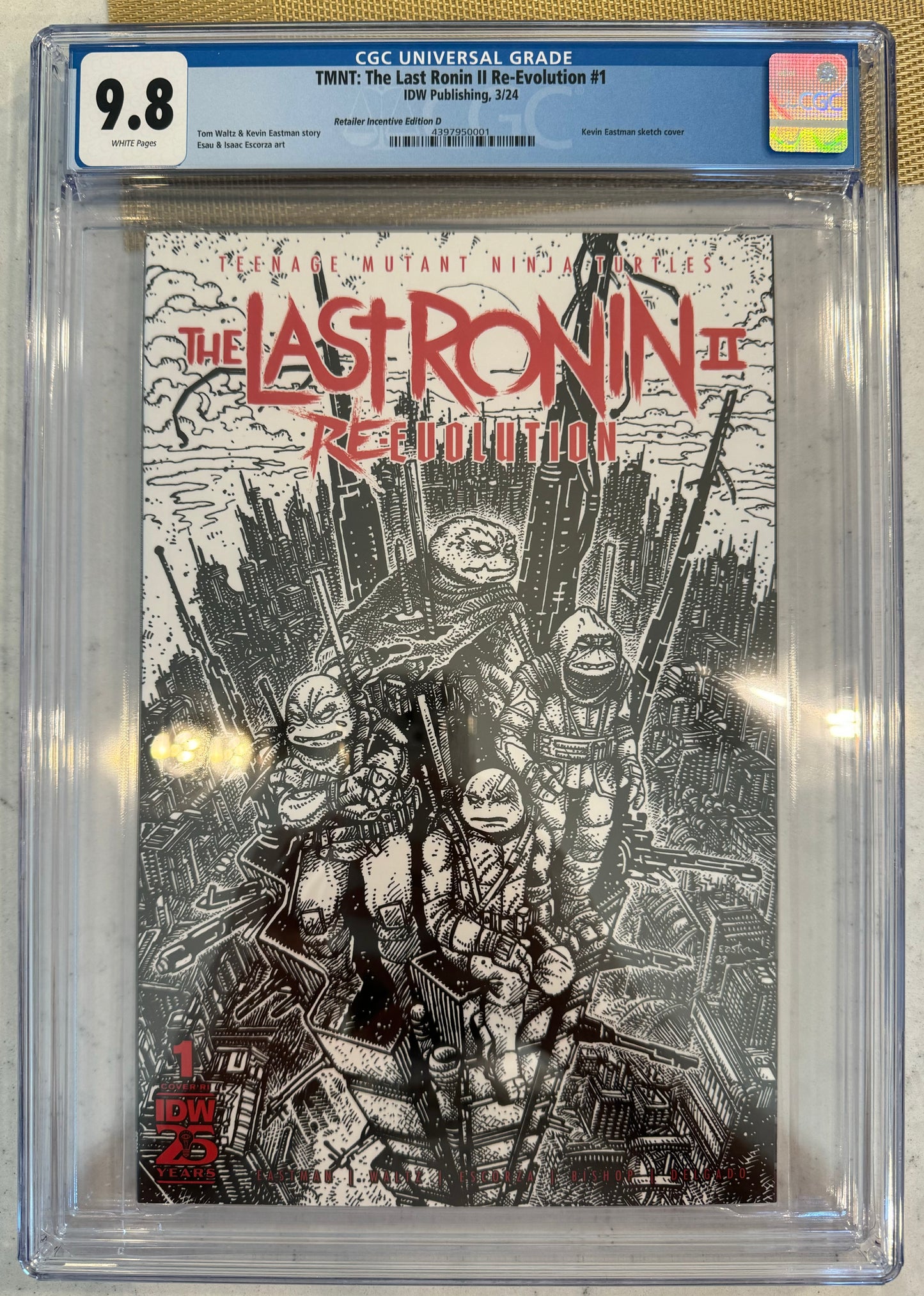 Teenage Mutant Ninja Turtles: The Last Ronin II Re-Evolution #1 CGC 9.8 (1:100 Retailer Incentive Variant by Kevin Eastman)